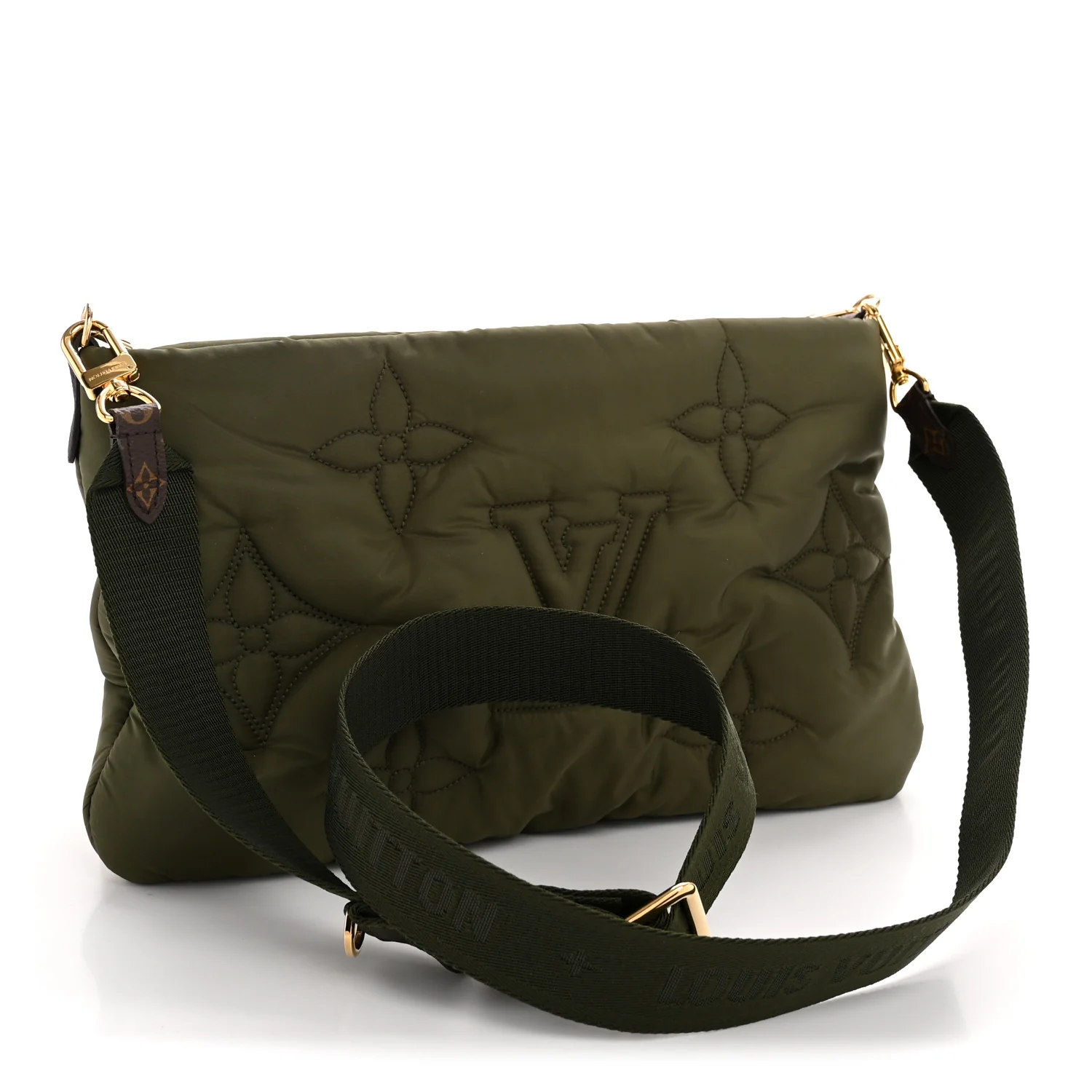 Econyl Monogram Pillow Maxi Multi Pochette Accessories Kaki Beige - Image 3