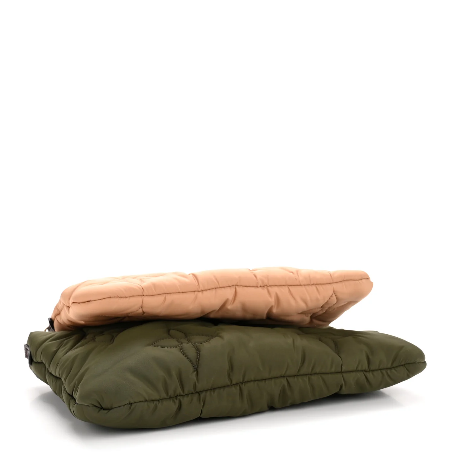 Econyl Monogram Pillow Maxi Multi Pochette Accessories Kaki Beige - Image 4