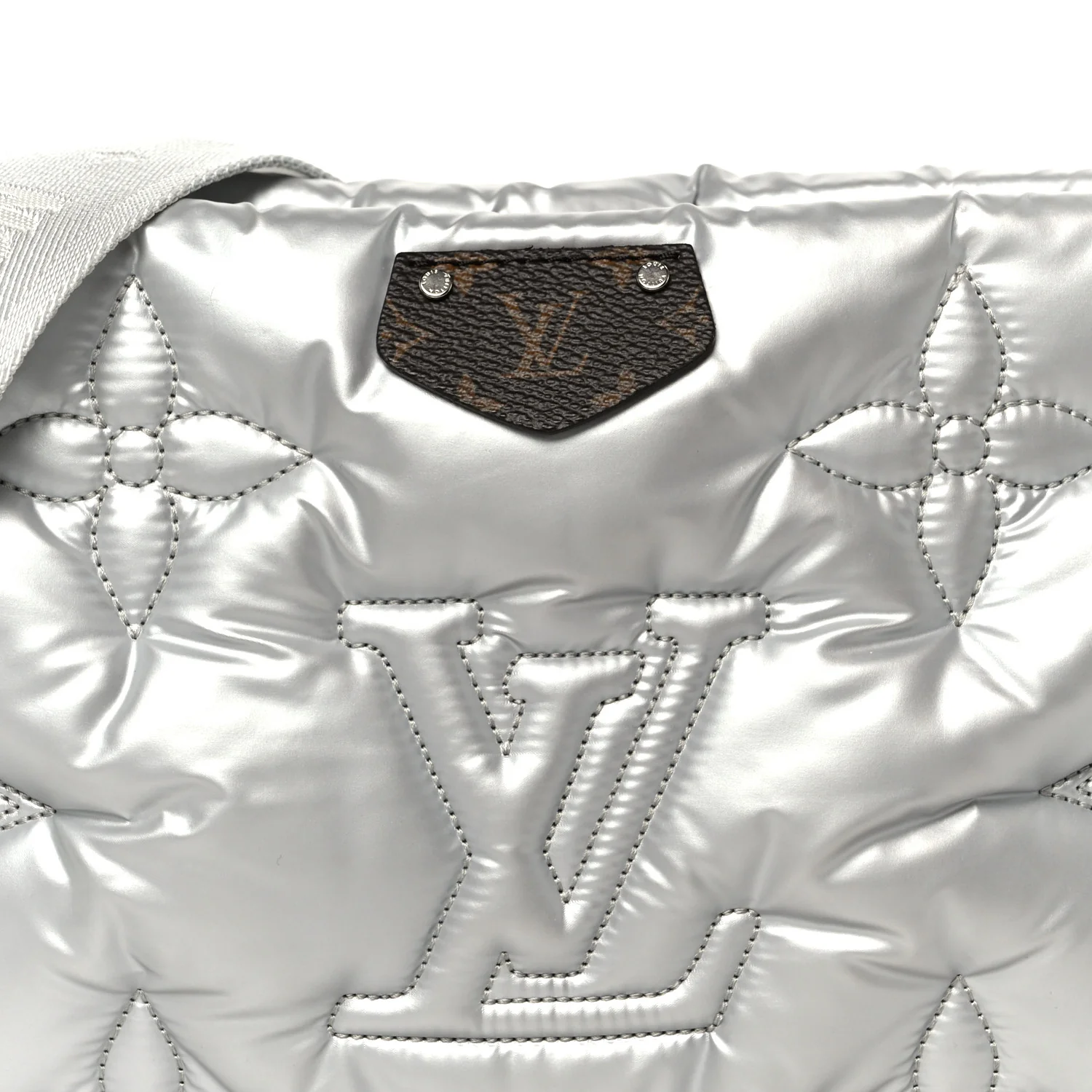 Econyl Monogram Pillow Maxi Multi Pochette Accessories Large Pochette Silver - Image 7