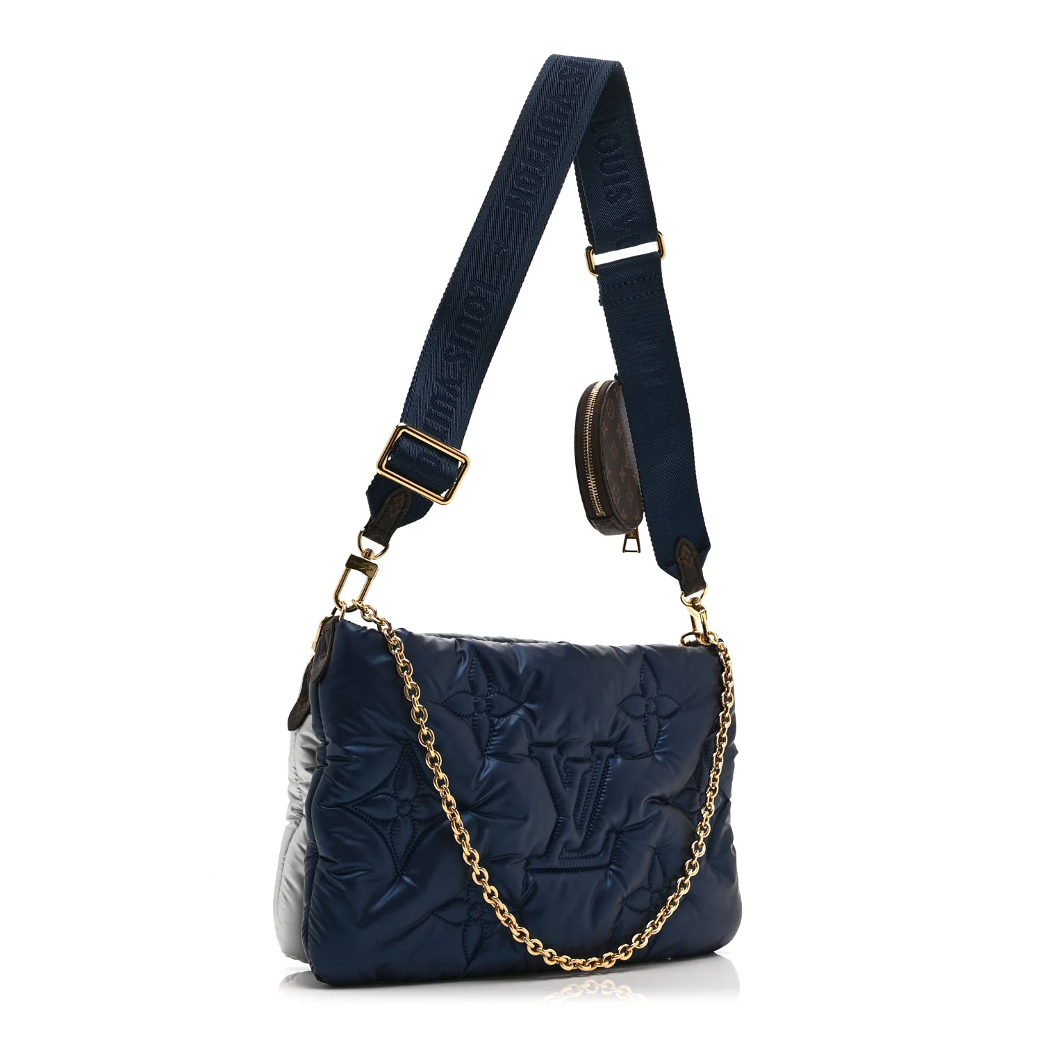 Econyl Monogram Pillow Maxi Multi Pochette Accessories Navy Silver - Image 3