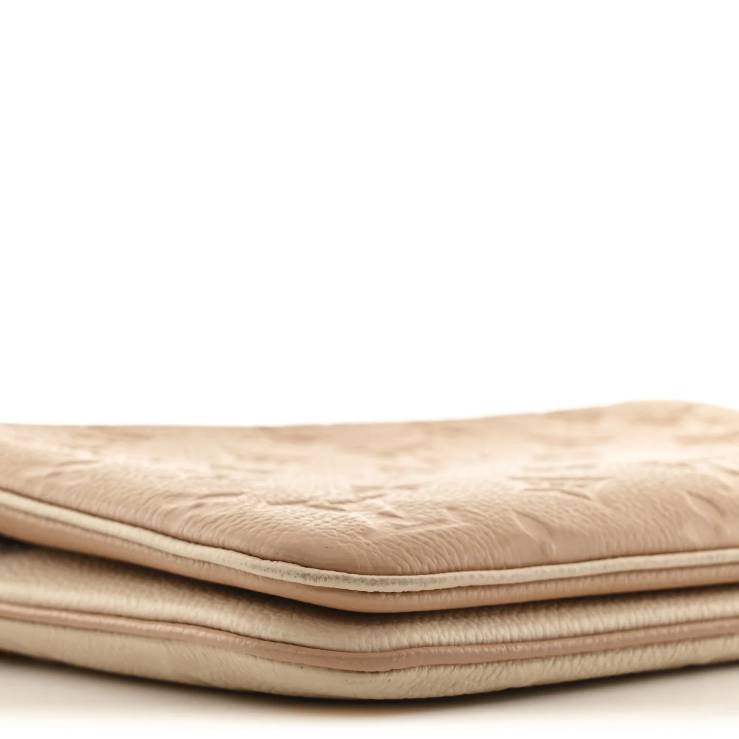 Empreinte Double Zip Pochette Beige Rose Creme - Image 10