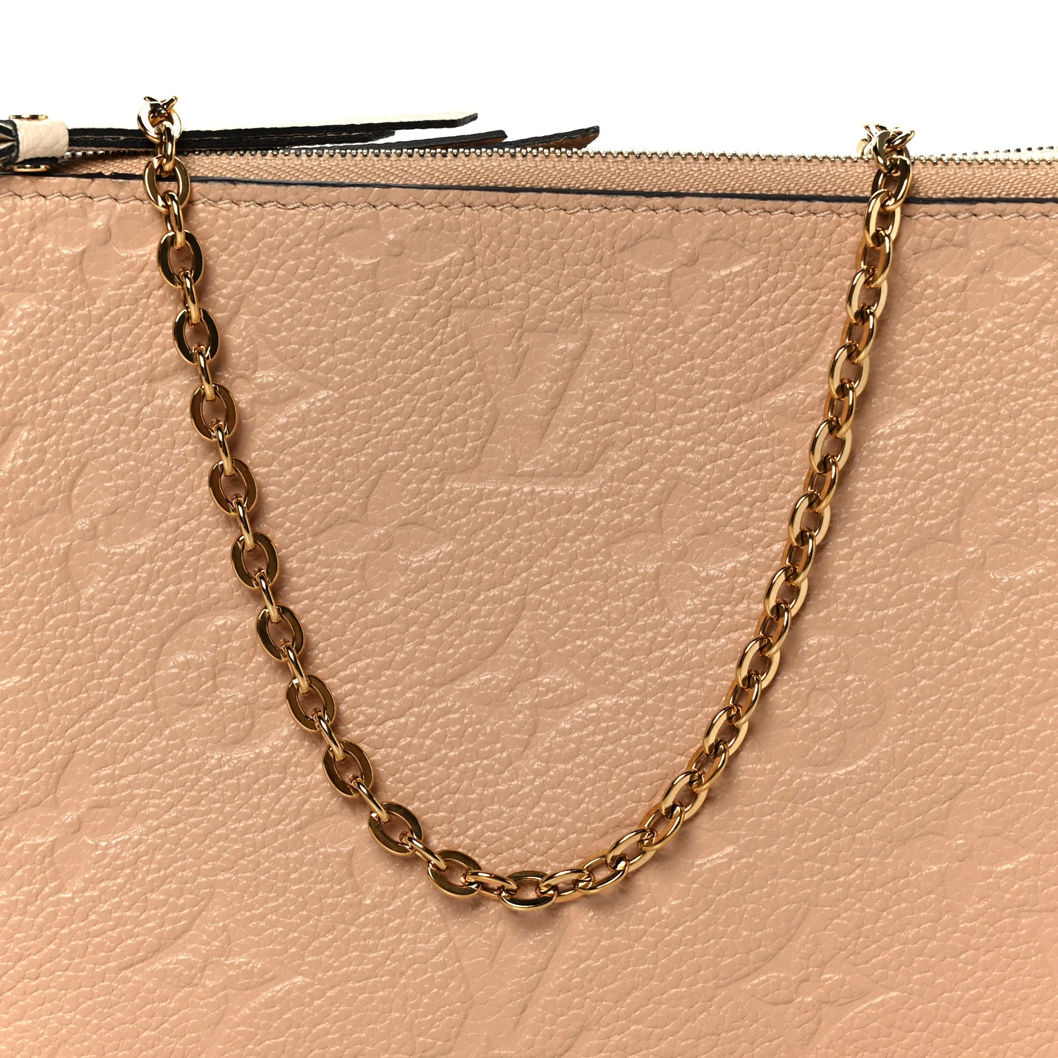 Empreinte Double Zip Pochette Beige Rose Creme - Image 10