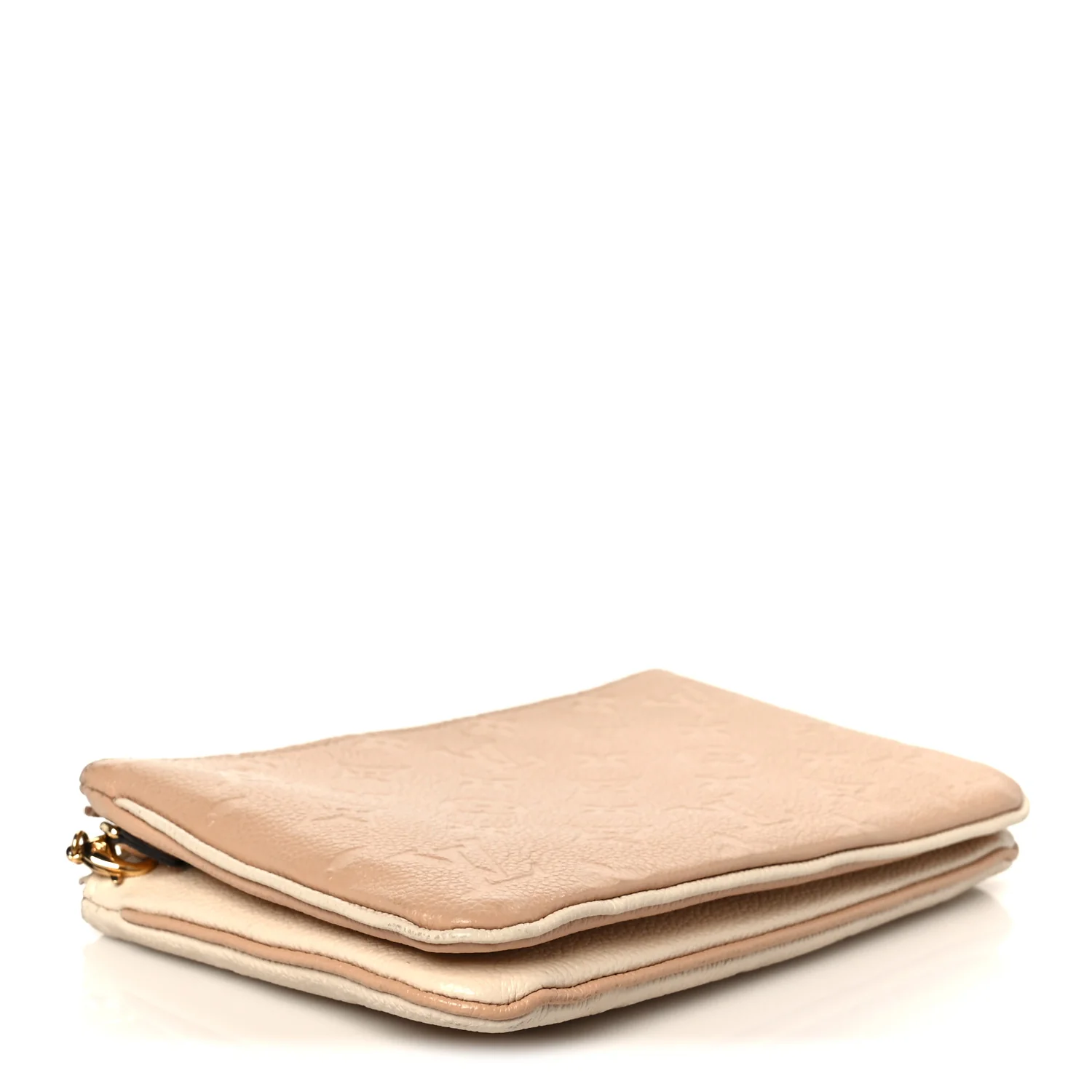 Empreinte Double Zip Pochette Beige Rose Creme - Image 4
