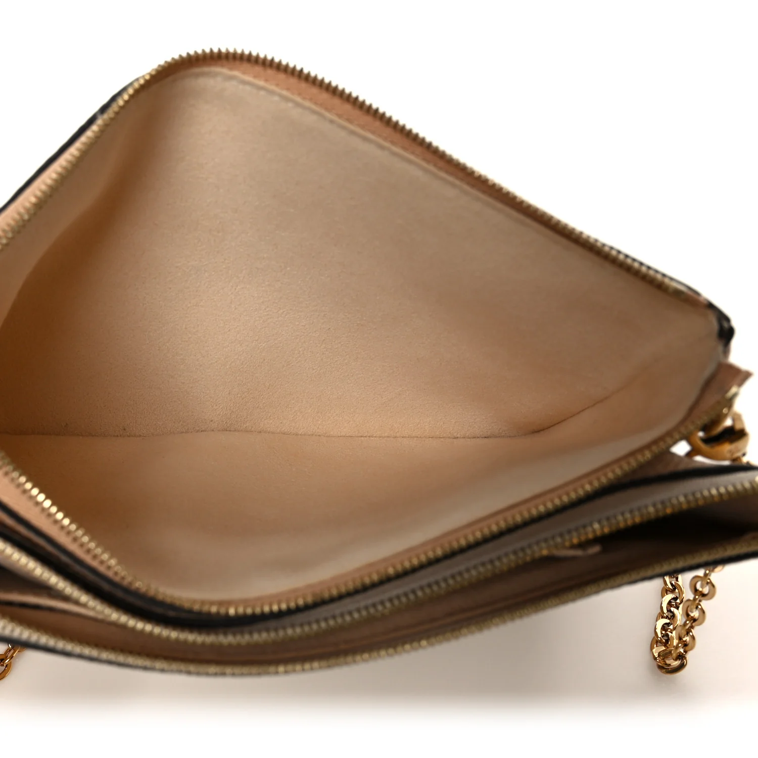 Empreinte Double Zip Pochette Beige Rose Creme - Image 5