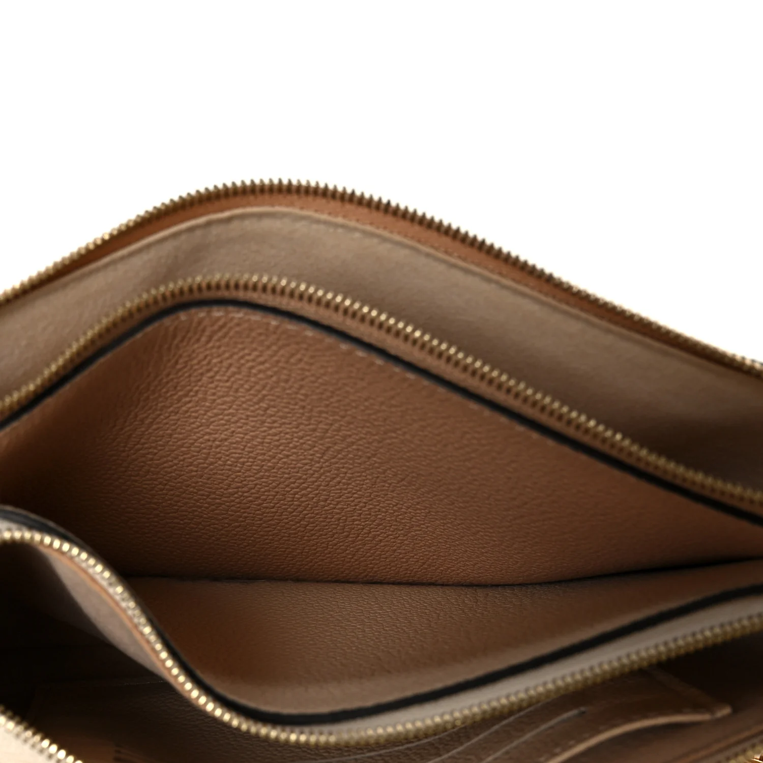 Empreinte Double Zip Pochette Beige Rose Creme - Image 6
