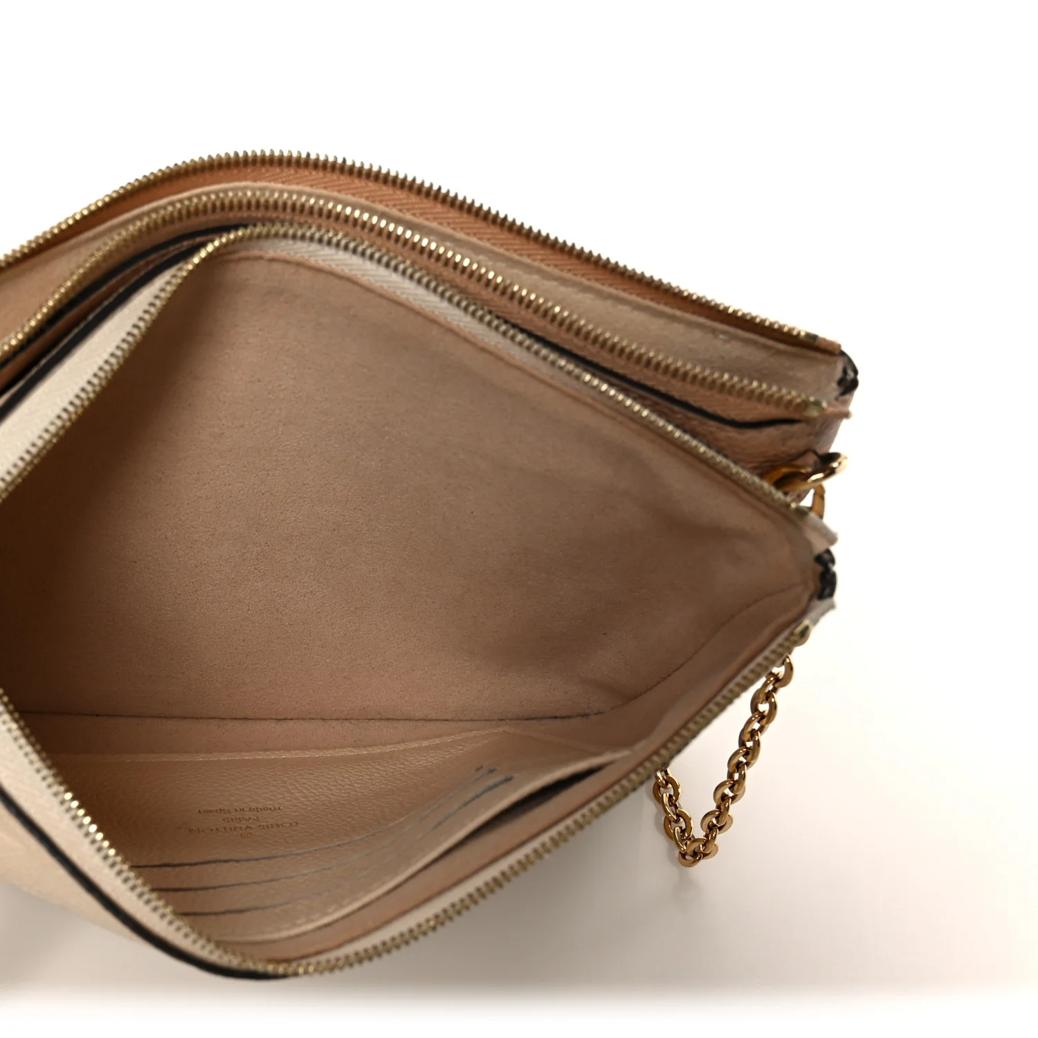 Empreinte Double Zip Pochette Beige Rose Creme - Image 7