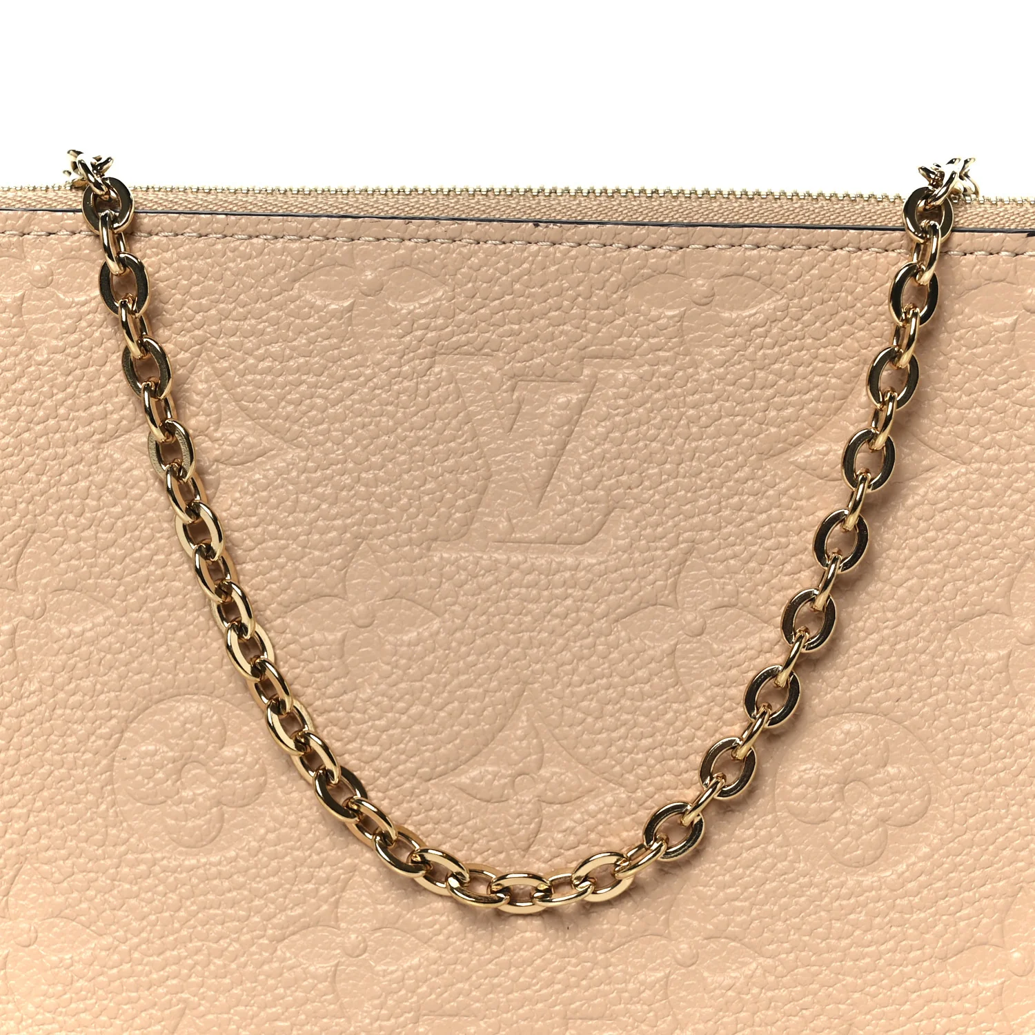 Empreinte Double Zip Pochette Beige Rose Creme - Image 10
