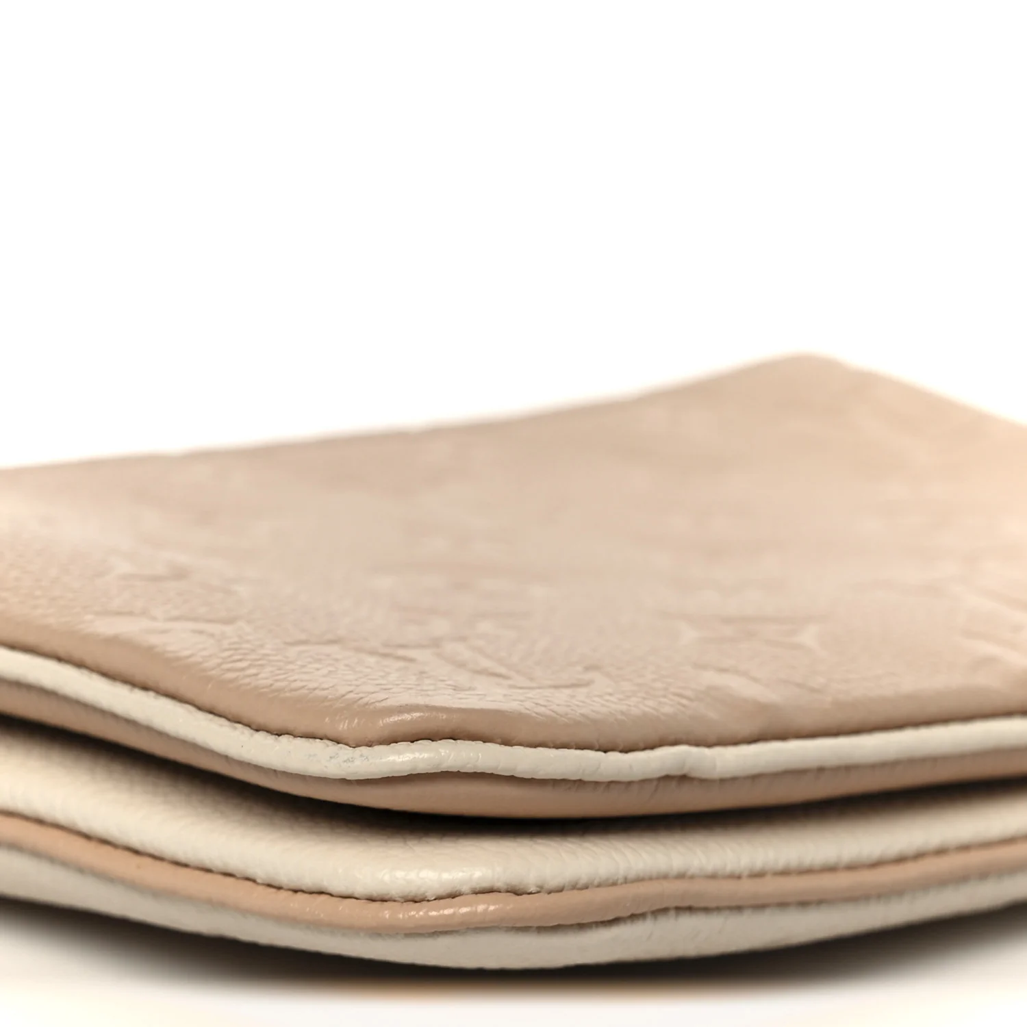 Empreinte Double Zip Pochette Beige Rose Creme - Image 11