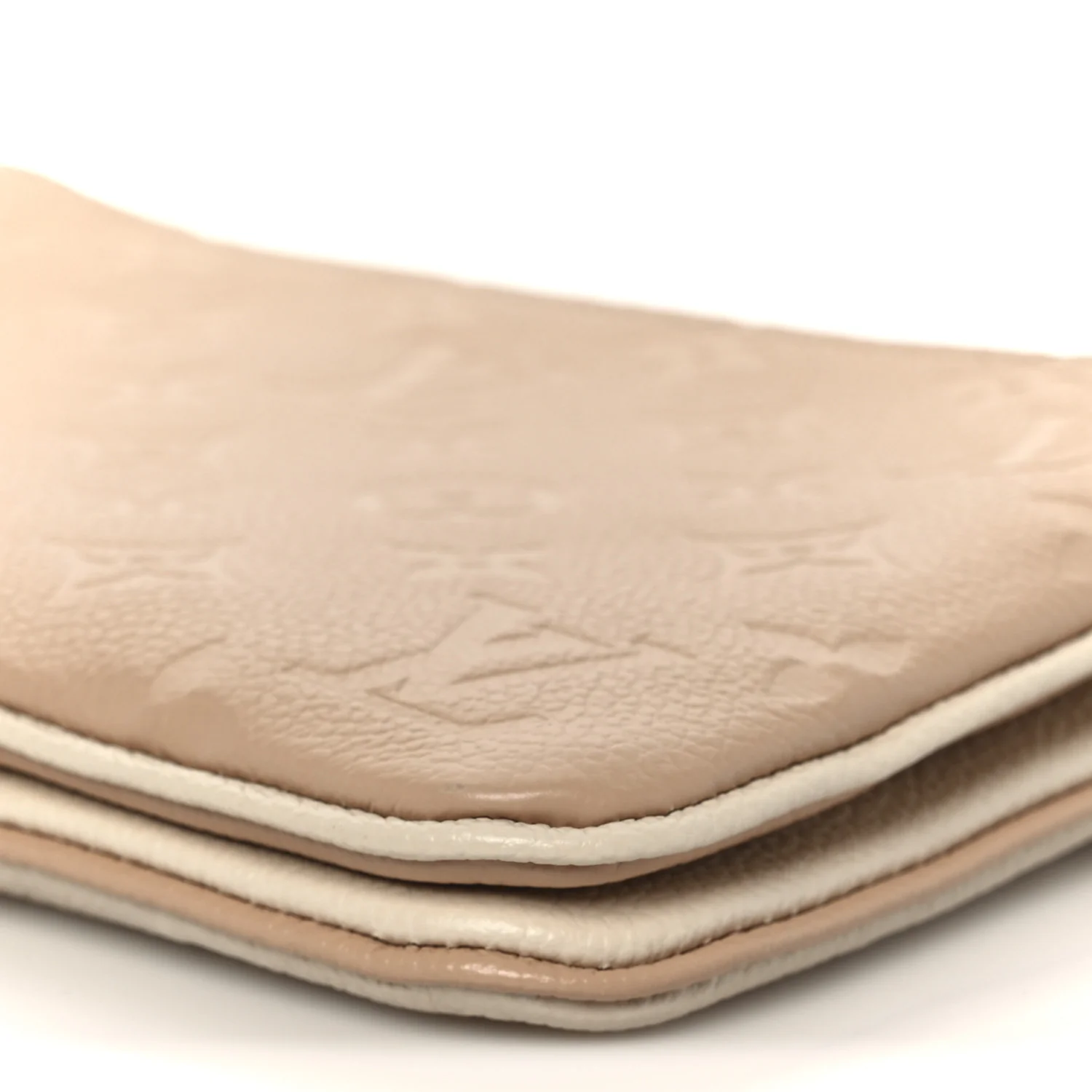 Empreinte Double Zip Pochette Beige Rose Creme - Image 12