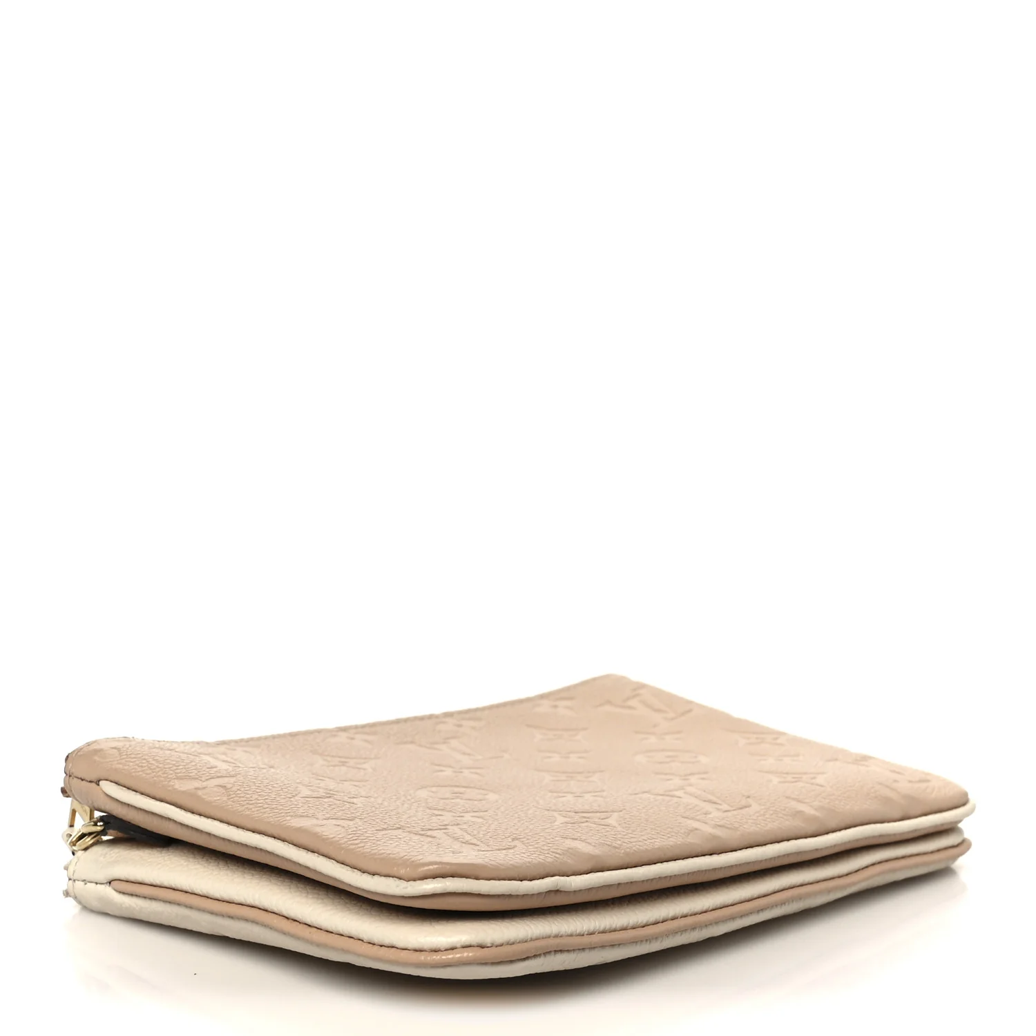 Empreinte Double Zip Pochette Beige Rose Creme - Image 4