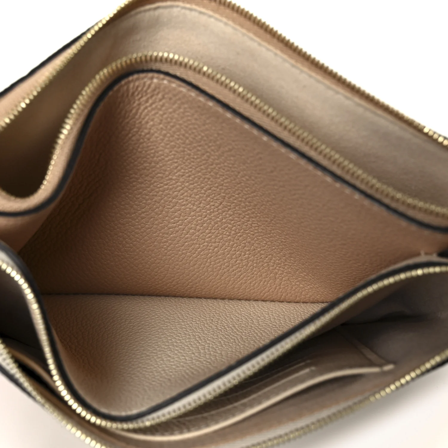 Empreinte Double Zip Pochette Beige Rose Creme - Image 6
