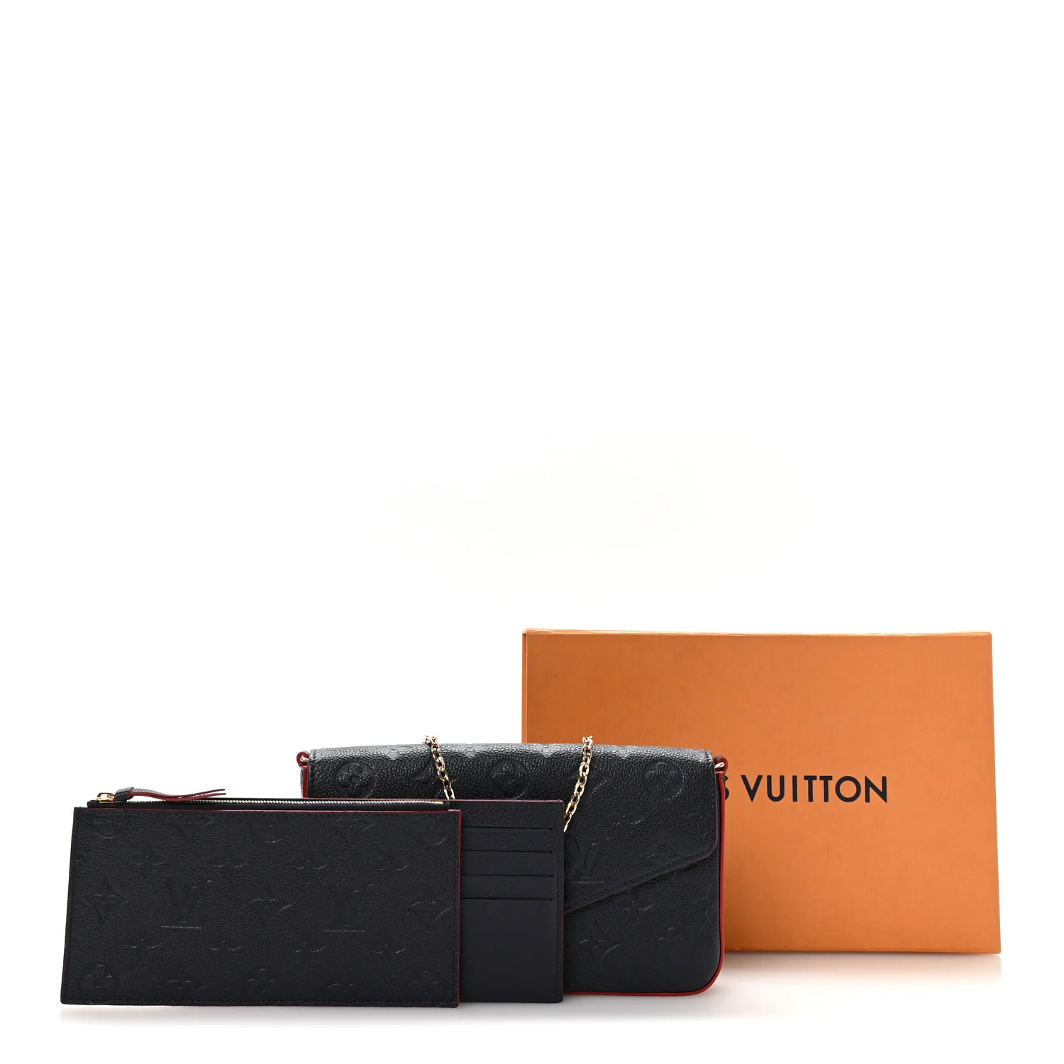 Empreinte Pochette Felicie Chain Wallet Marine Rouge - Image 11