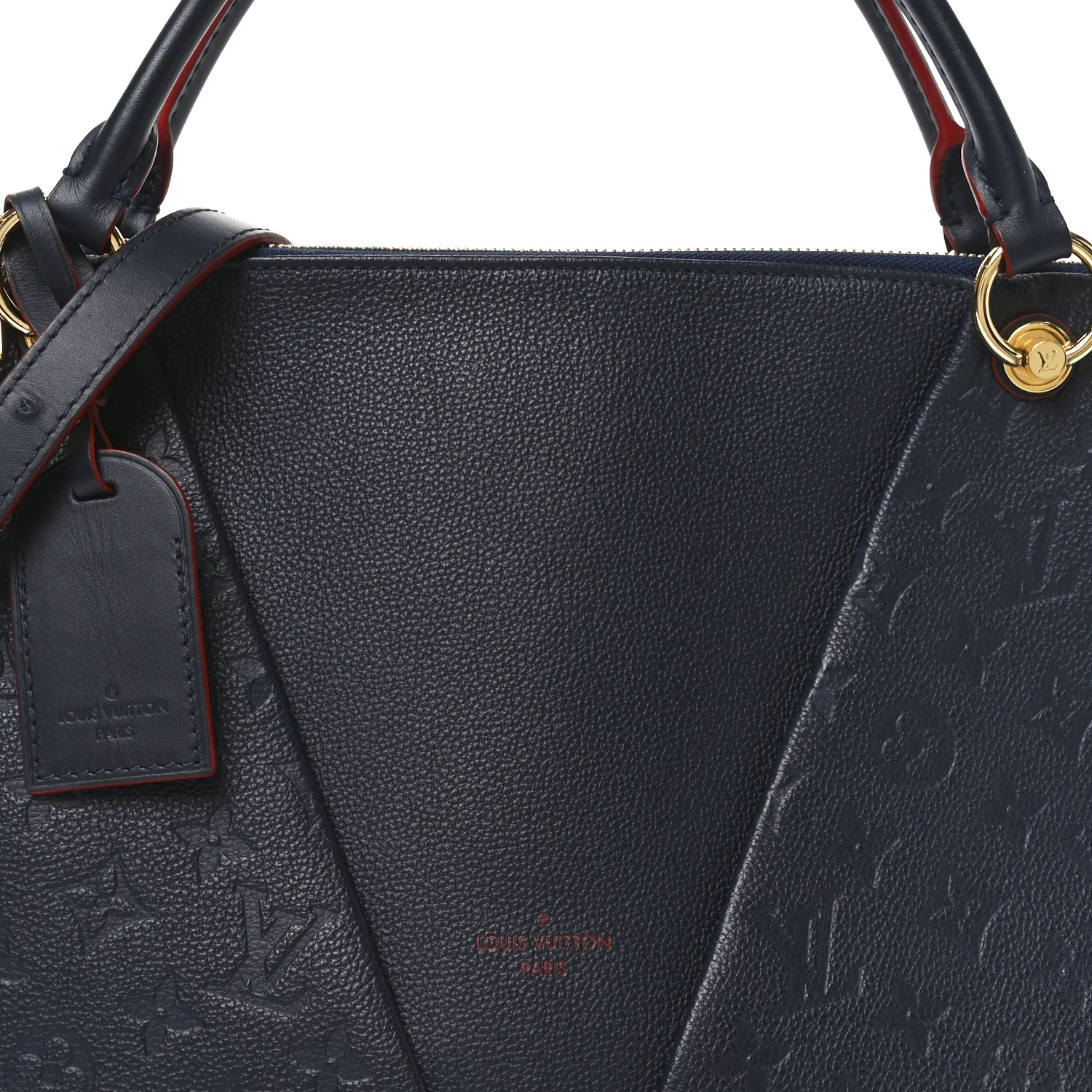 Empreinte V Tote MM Marine Rouge - Image 7