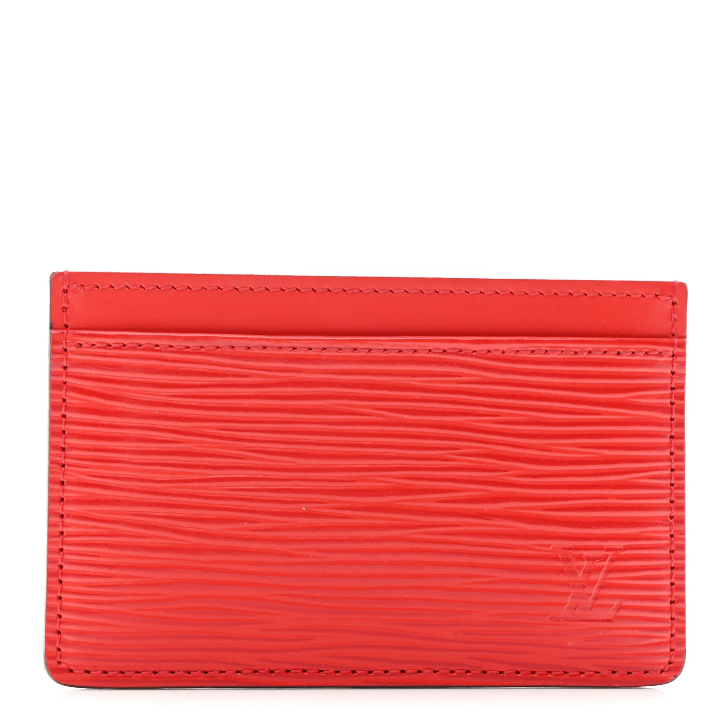Epi Card Holder Coquelicot
