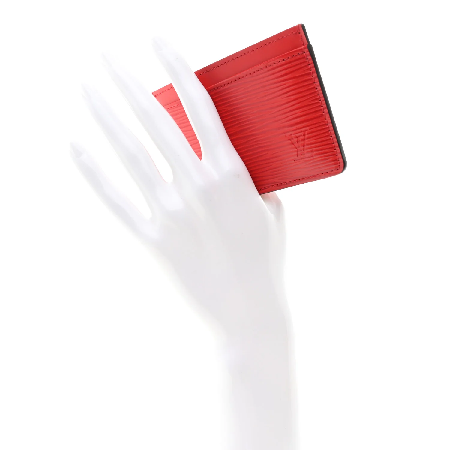 Epi Card Holder Coquelicot - Image 2