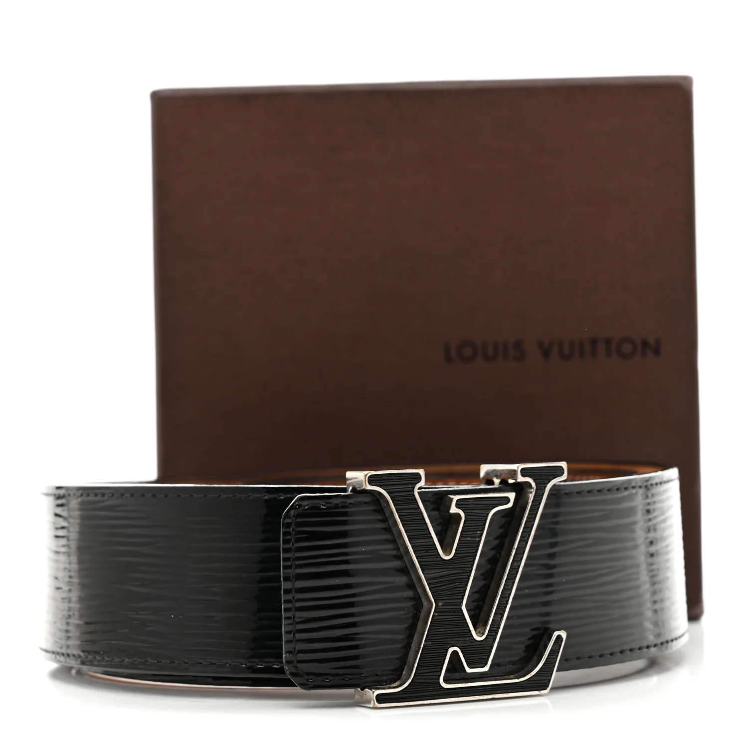 Epi Electric 40mm LV Initiales Belt 90 36 Black - Image 7
