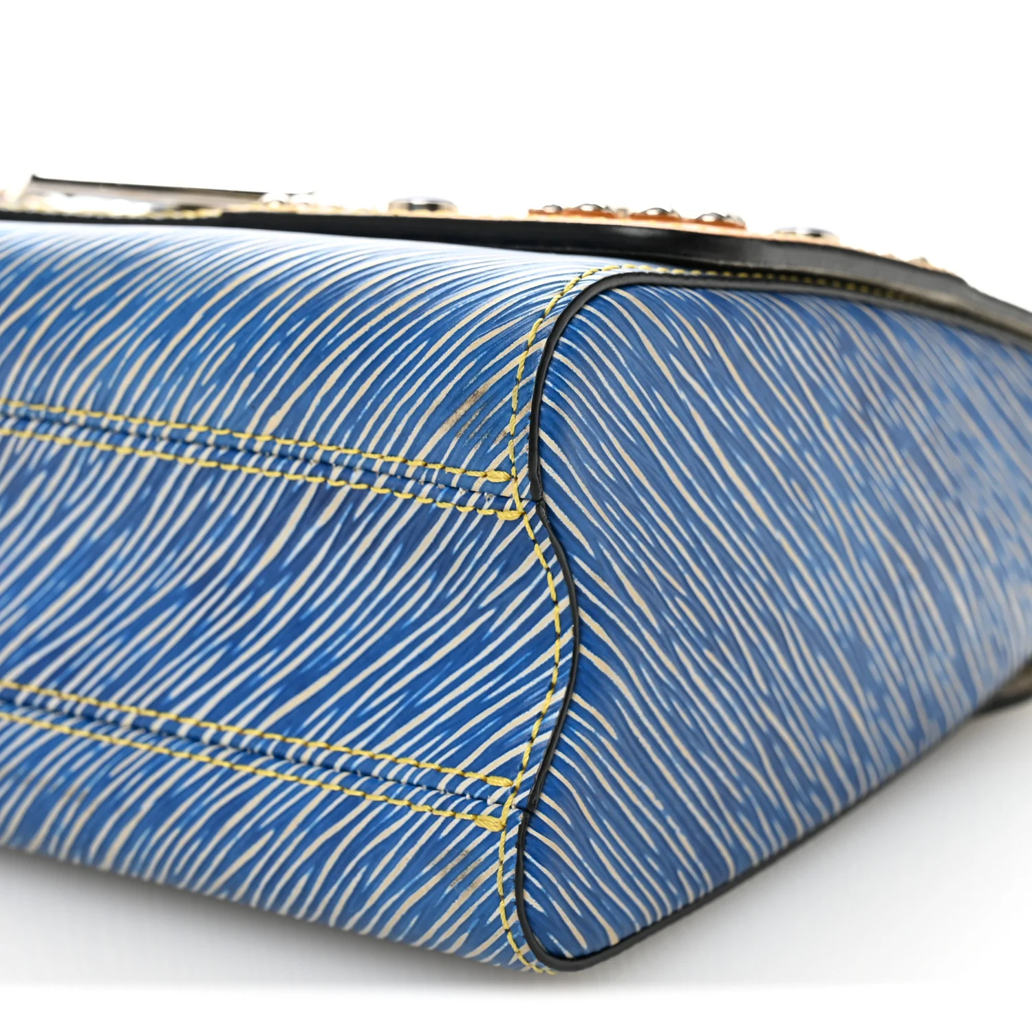 Epi Studded Twist Shoulder Bag MM Denim Light - Image 10