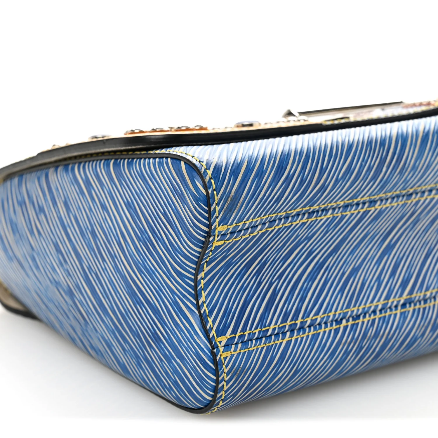 Epi Studded Twist Shoulder Bag MM Denim Light - Image 9