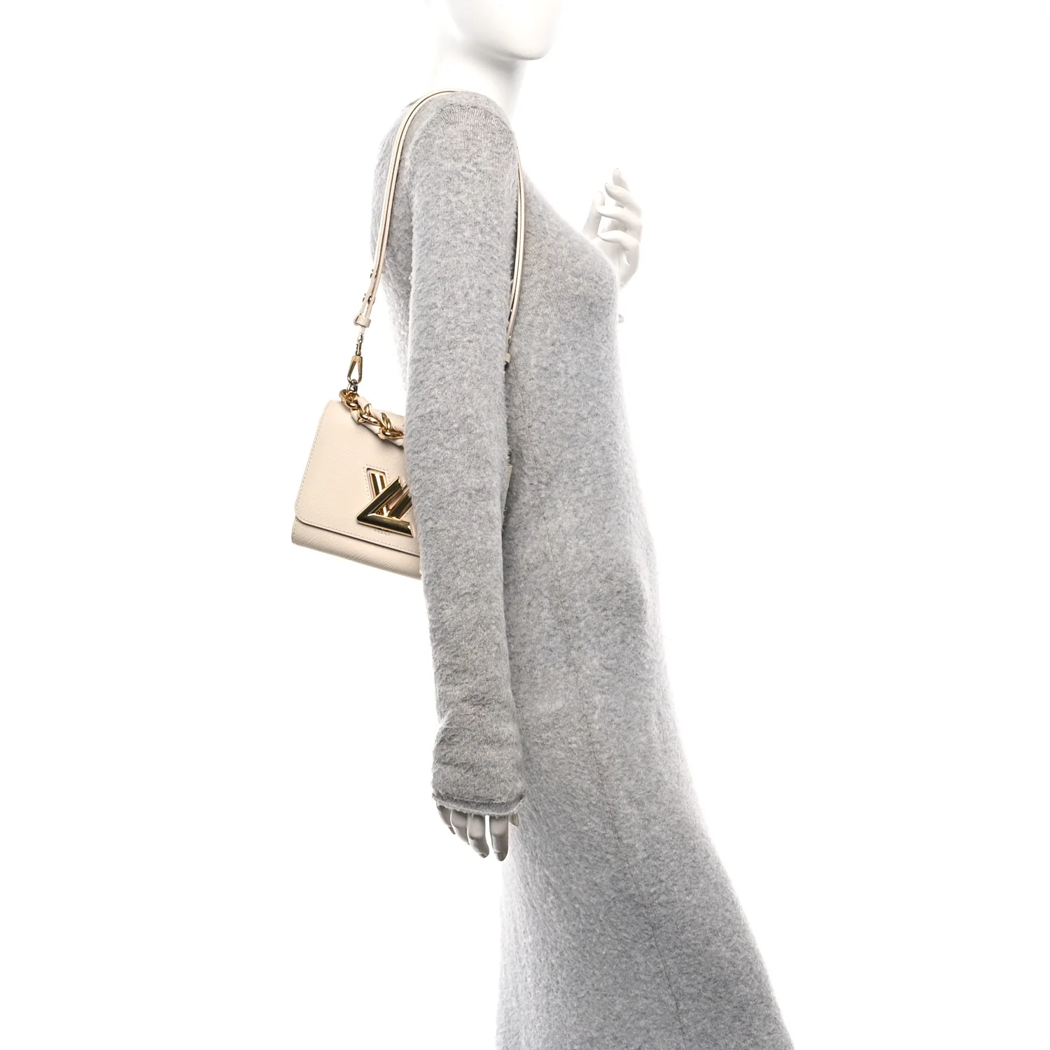 Epi Twist Braided Chain Shoulder Bag PM Quartz White - Image 2