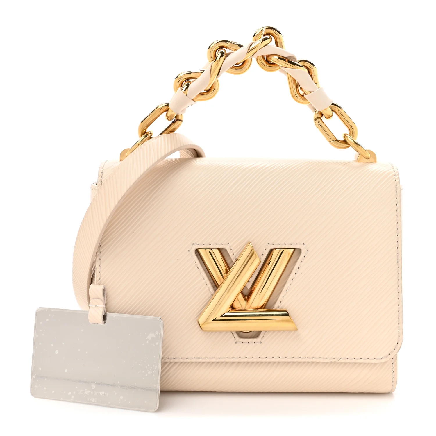 Epi Twist Braided Chain Shoulder Bag PM Quartz White - Image 3