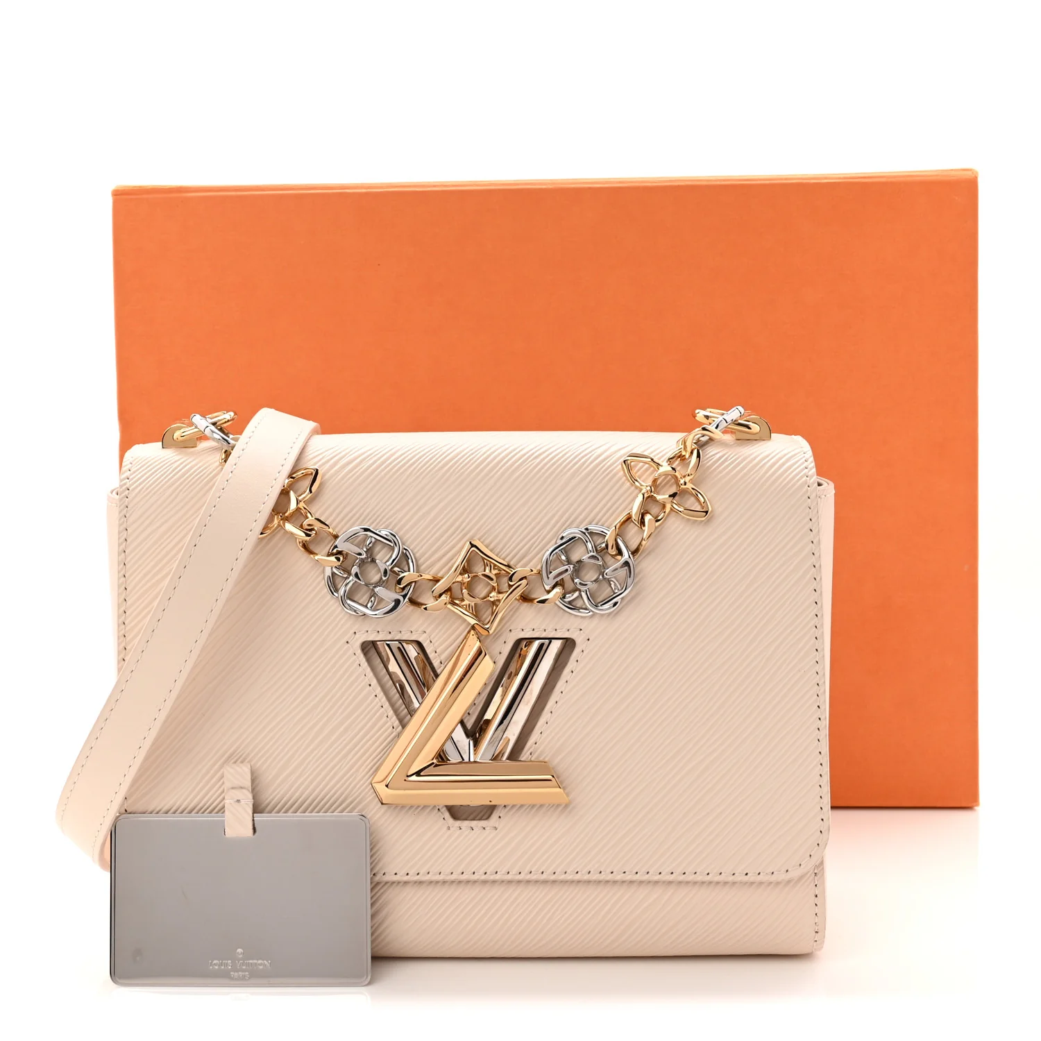Epi Twist Flowers Chain Shoulder Bag MM Quartz - Image 11