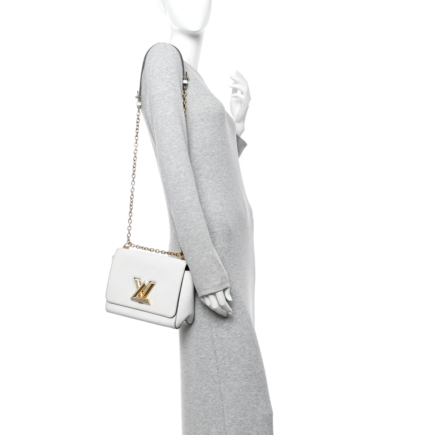 Epi Twist Shoulder Bag MM White - Image 3