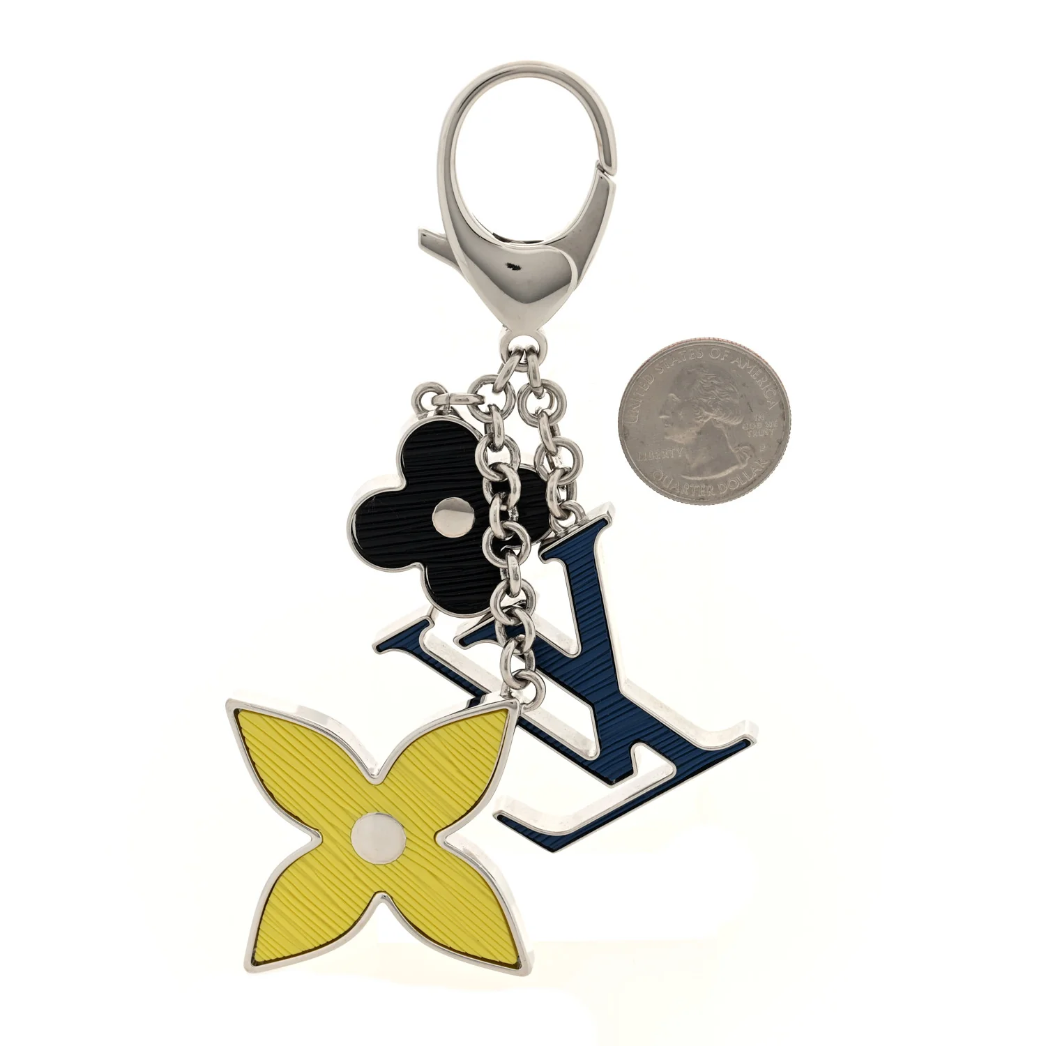Fleur d Epi Bag Charm Yellow Navy Black - Image 2