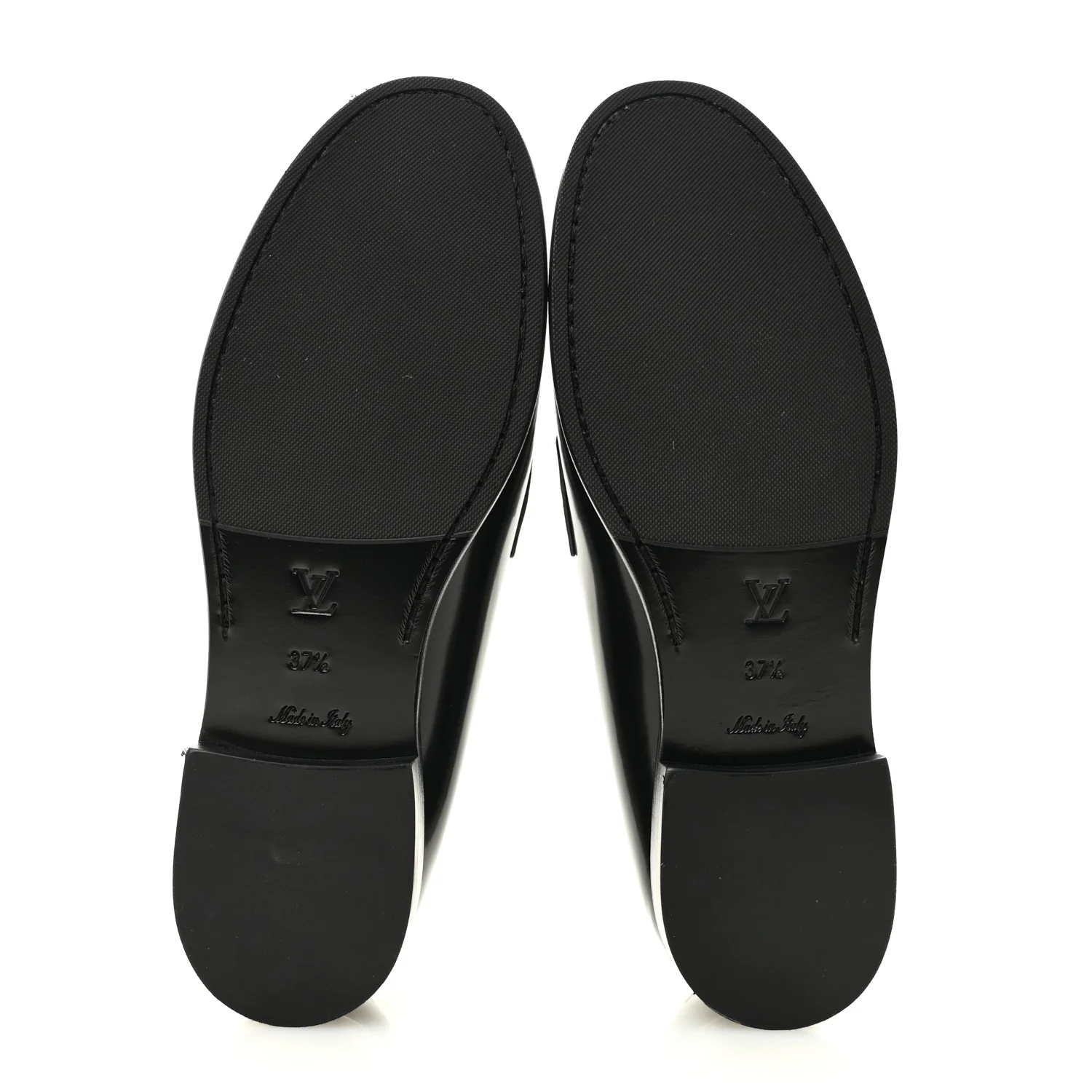 Glazed Calfskin Chess Flat Loafer 37.5 Black - Image 6