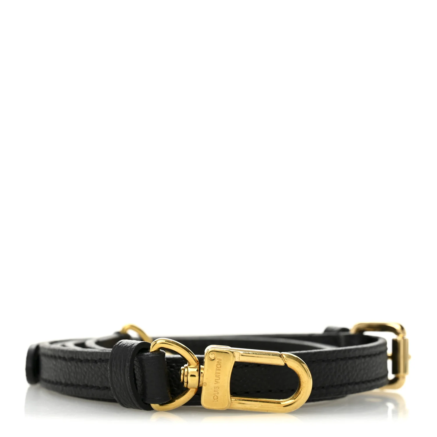Grained Calfskin 12mm Adjustable Shoulder Strap Black