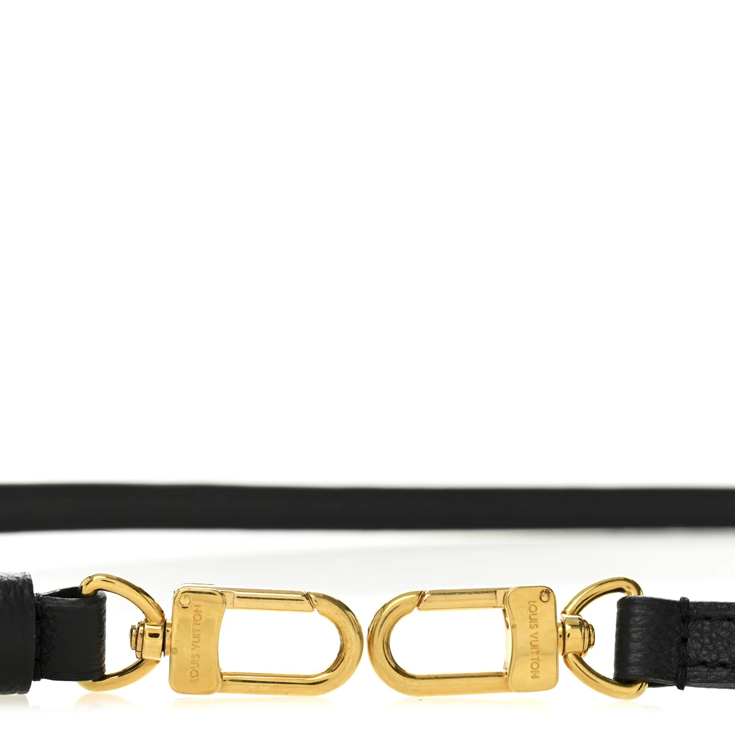 Grained Calfskin 12mm Adjustable Shoulder Strap Black - Image 3