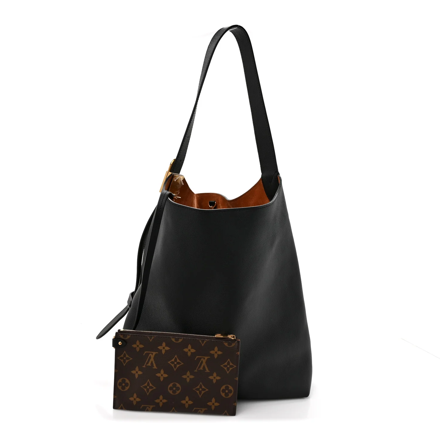 Grained Calfskin Low Key Hobo MM Black - Image 3