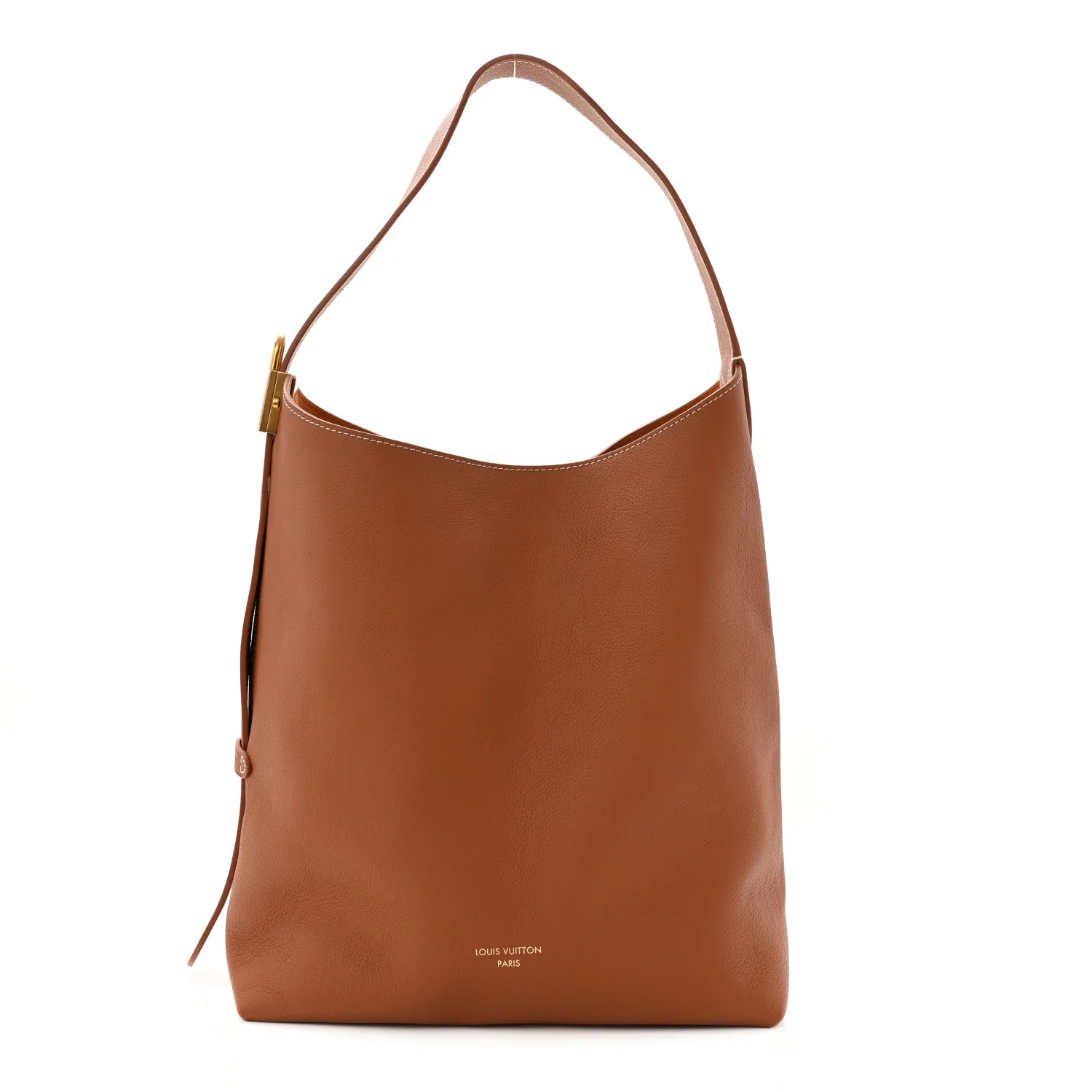 Grained Calfskin Low Key Hobo MM Cognac