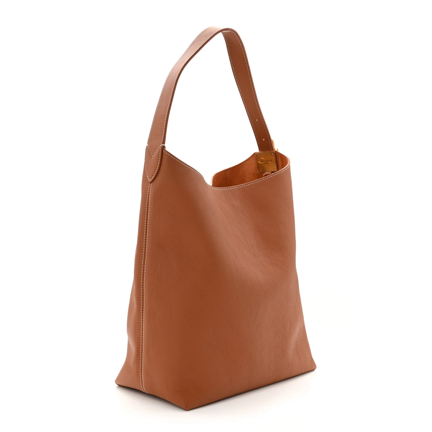 Grained Calfskin Low Key Hobo MM Cognac - Image 4