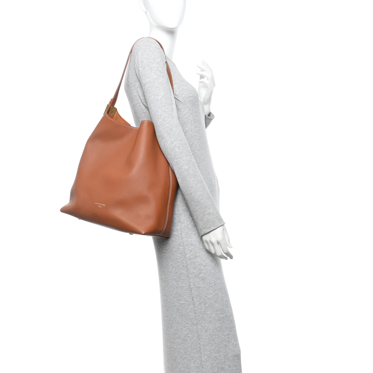 Grained Calfskin Low Key Hobo MM Cognac - Image 2