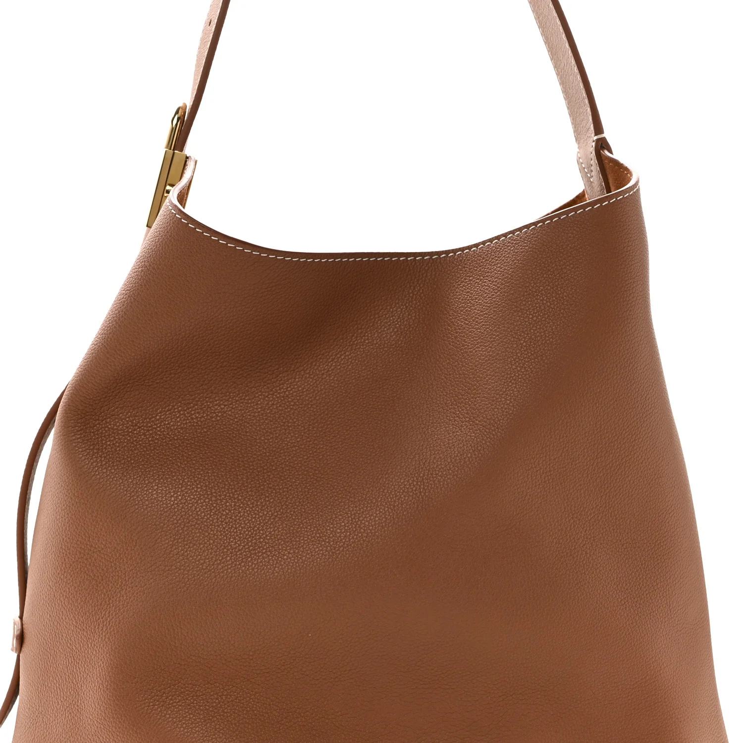 Grained Calfskin Low Key Hobo MM Cognac - Image 8