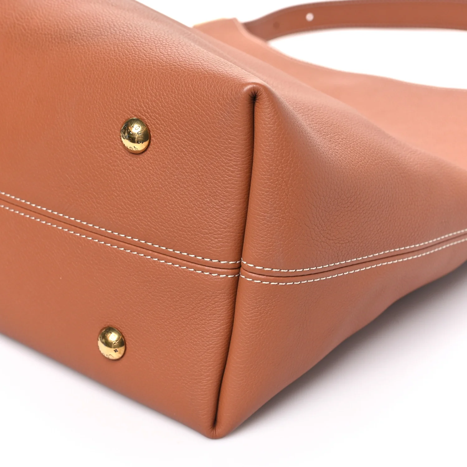 Grained Calfskin Low Key Hobo MM Cognac - Image 10