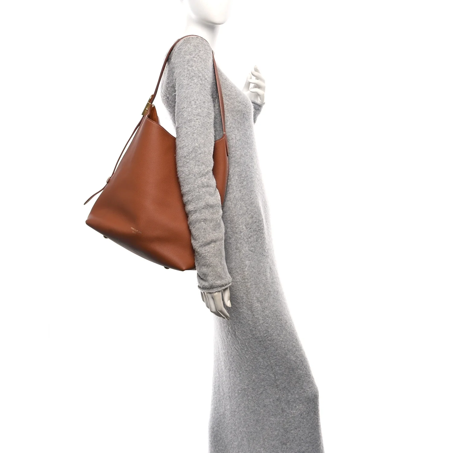 Grained Calfskin Low Key Hobo MM Cognac - Image 2