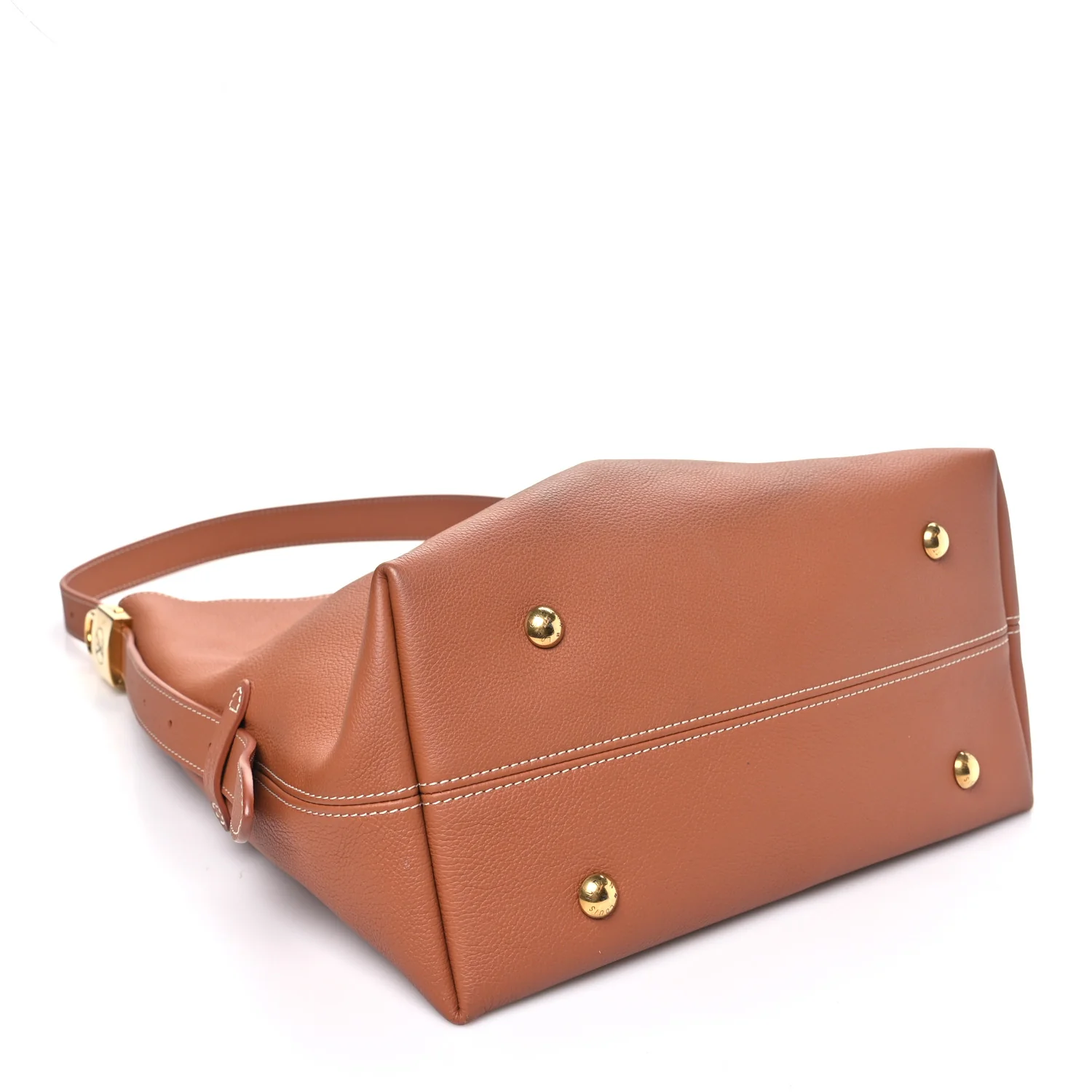 Grained Calfskin Low Key Hobo MM Cognac - Image 5