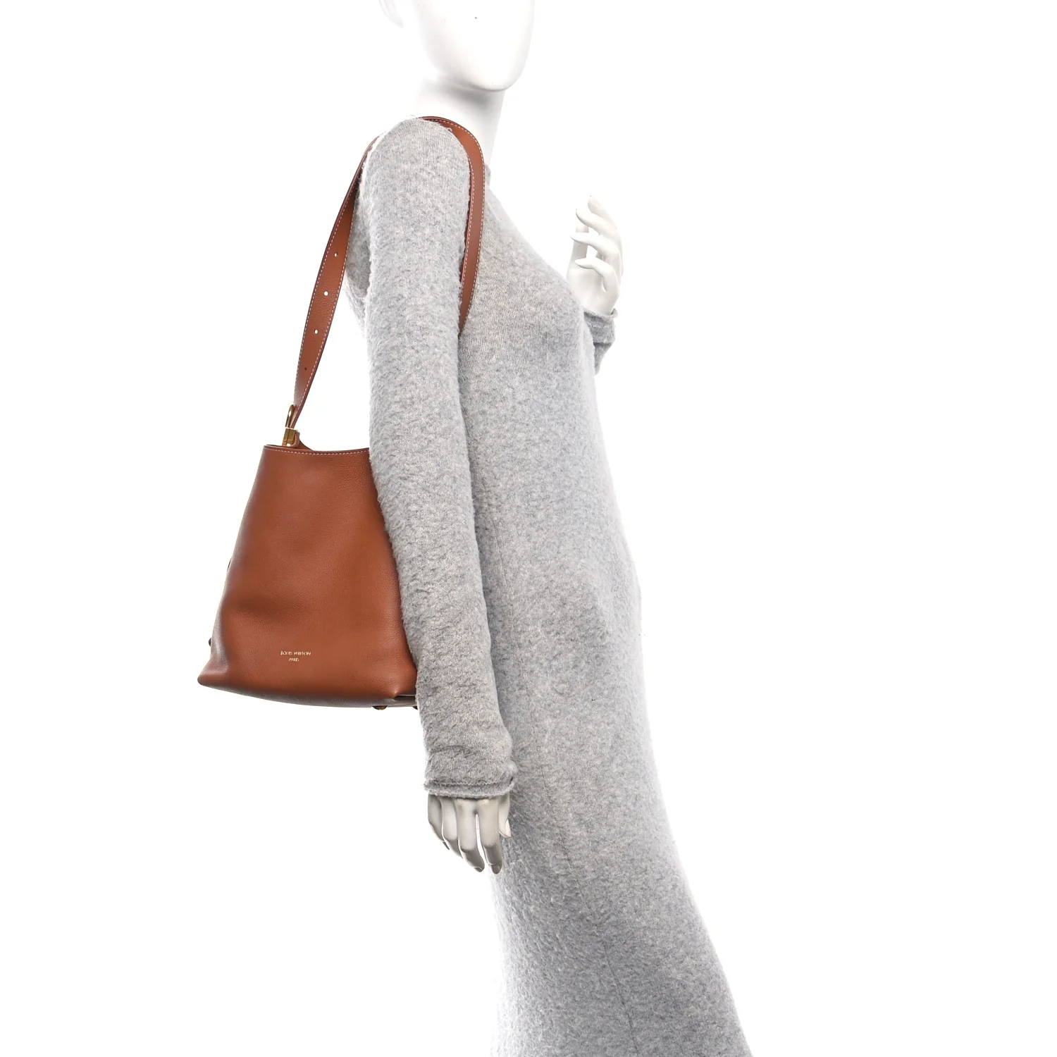 Grained Calfskin Low Key Hobo PM Cognac - Image 2
