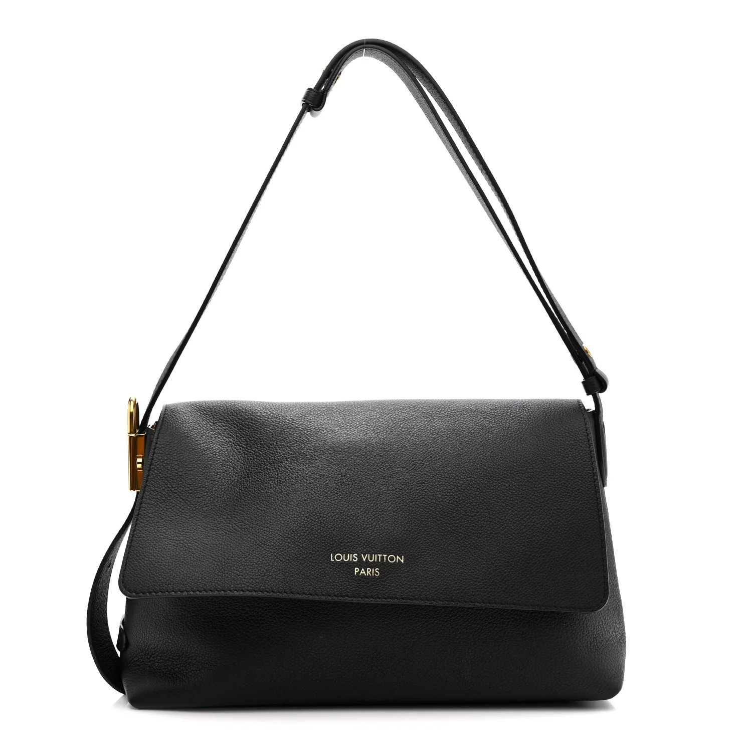Grained Calfskin Low Key Messenger Black