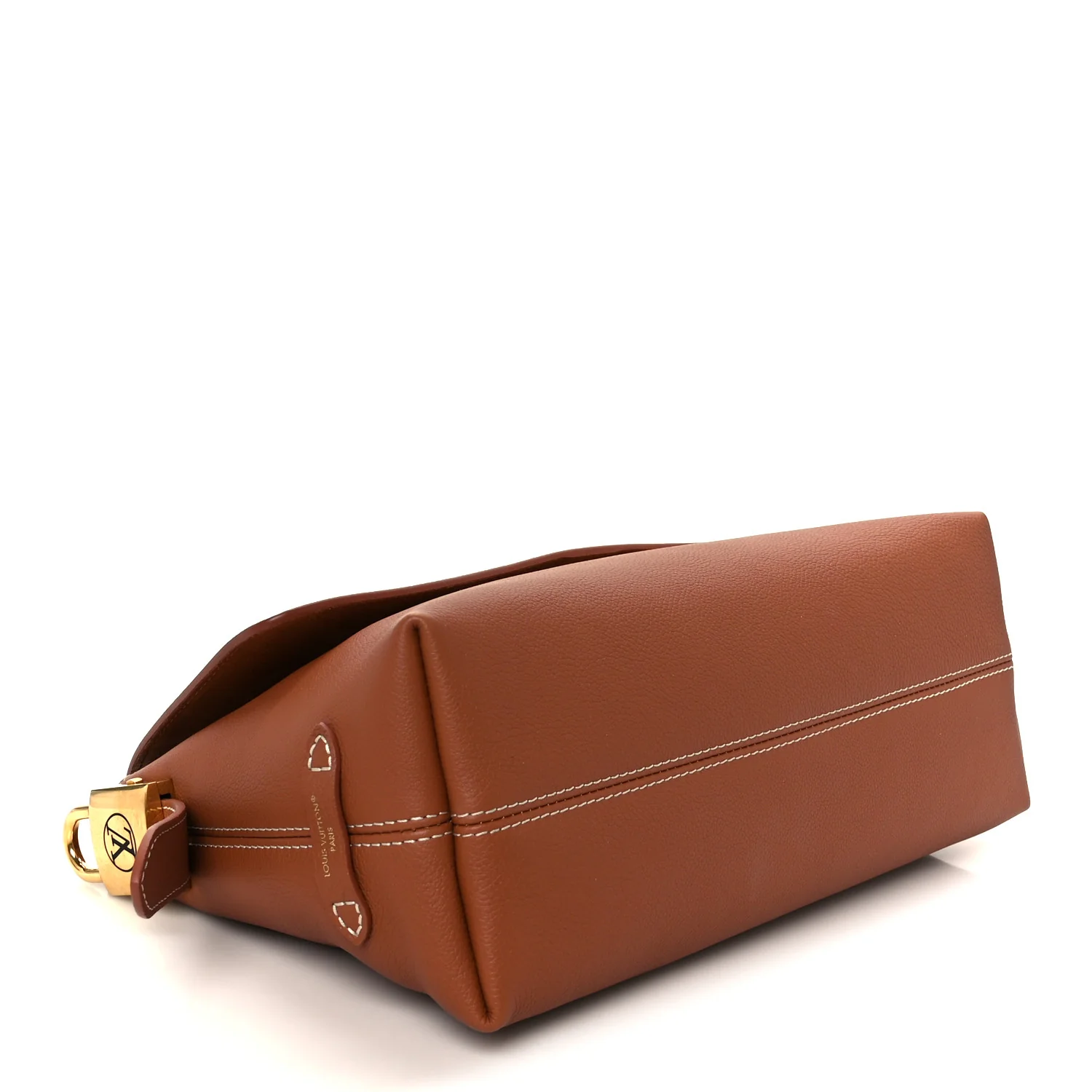 Grained Calfskin Low Key Messenger Cognac - Image 4