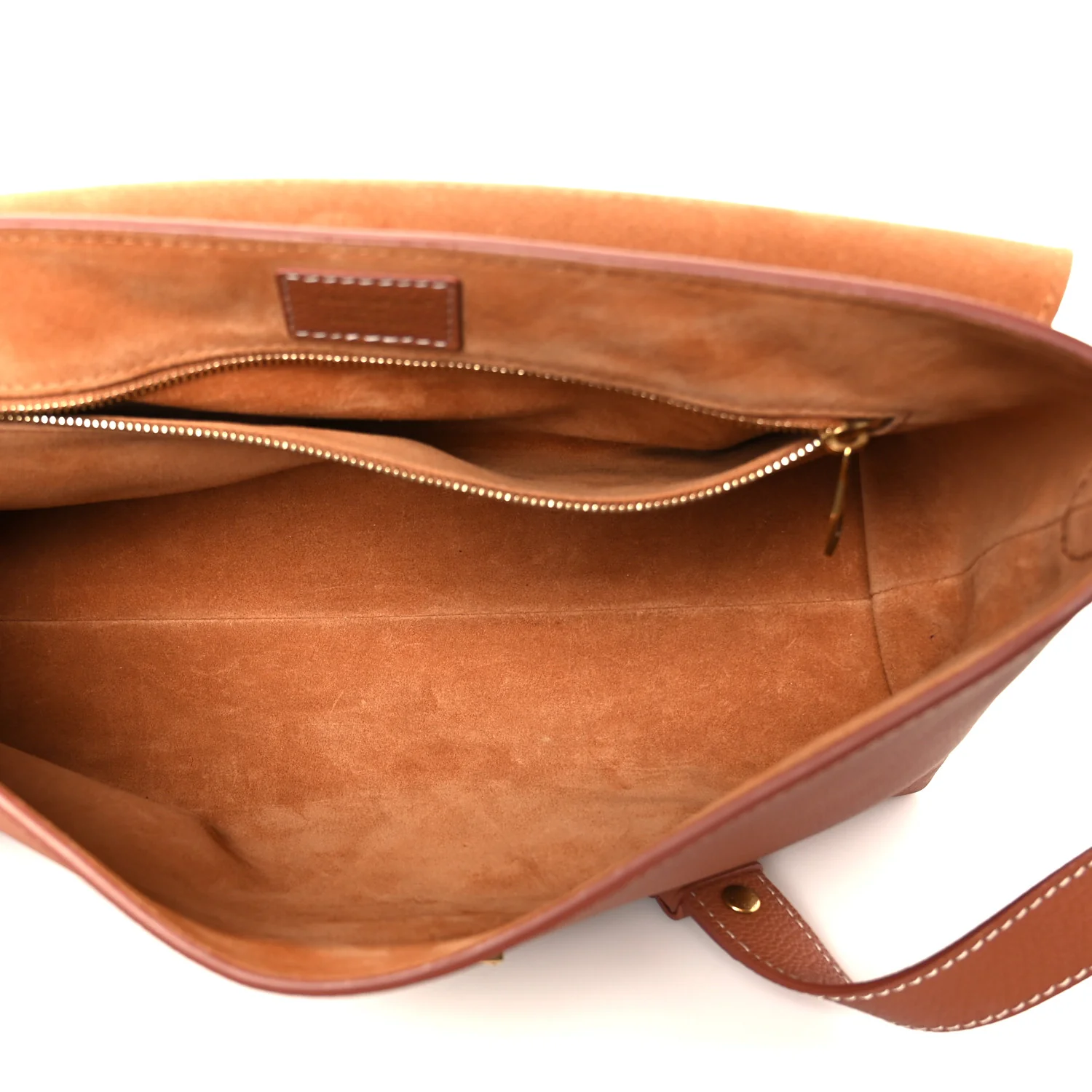 Grained Calfskin Low Key Messenger Cognac - Image 5