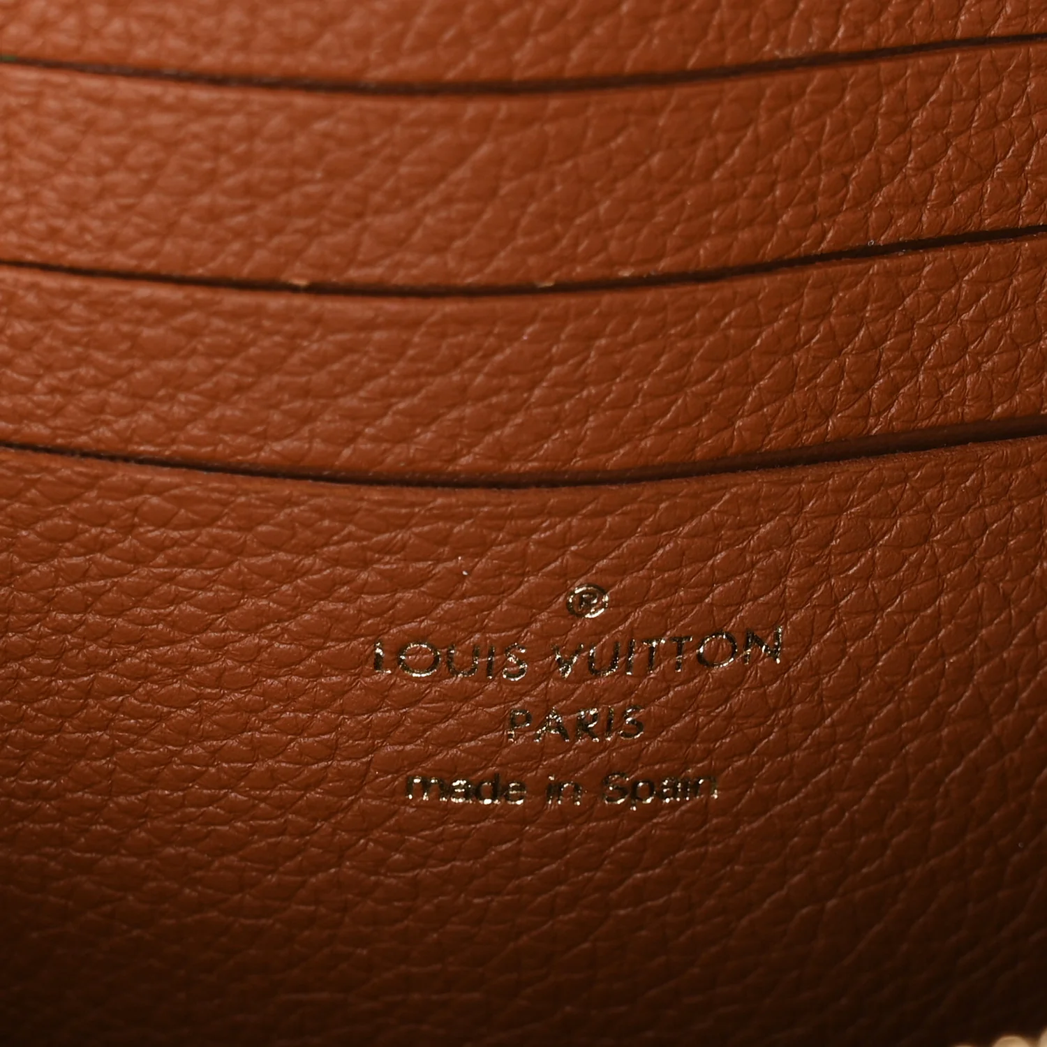 Grained Calfskin Low Key Wallet On Chain Cognac - Image 7