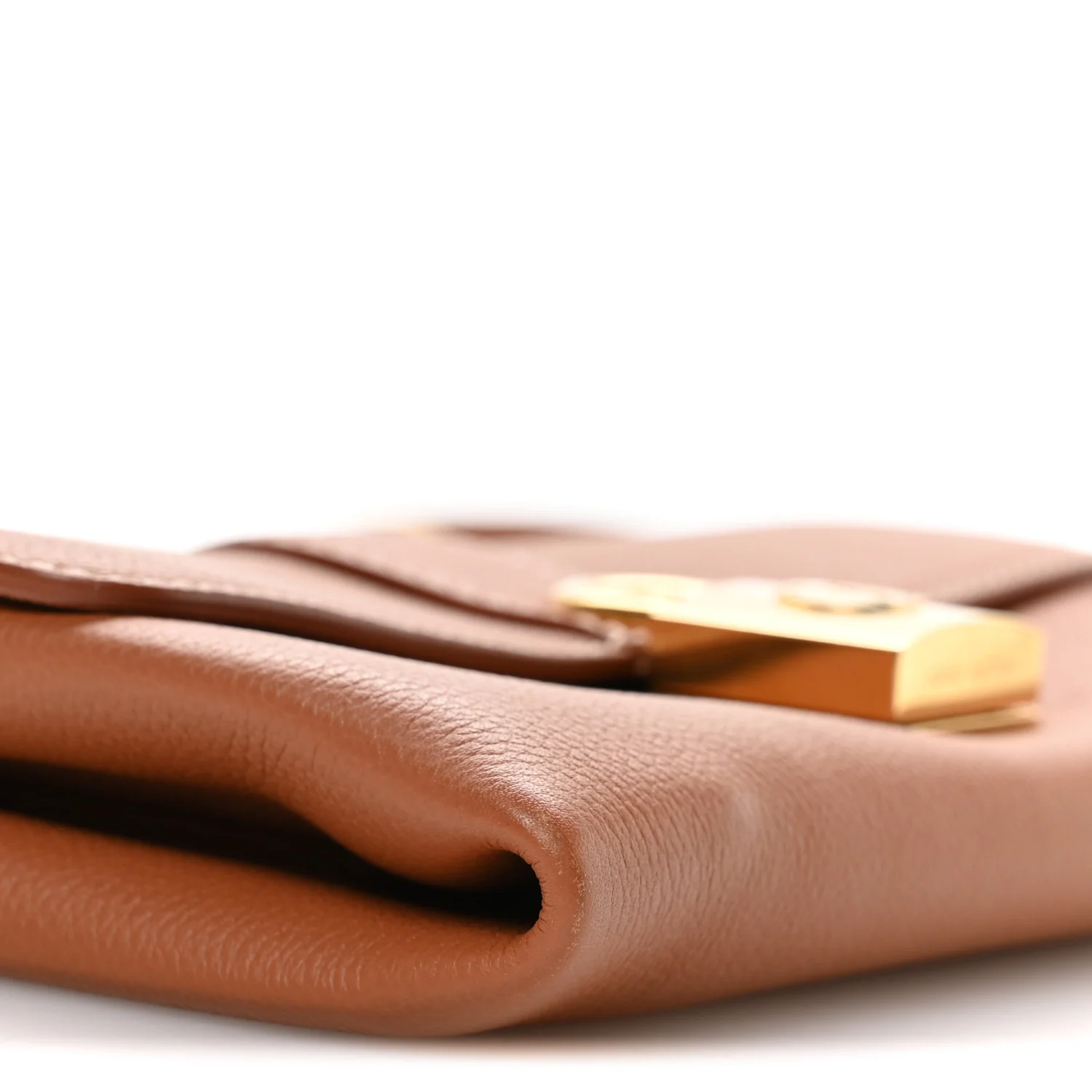 Grained Calfskin Low Key Wallet On Chain Cognac - Image 9