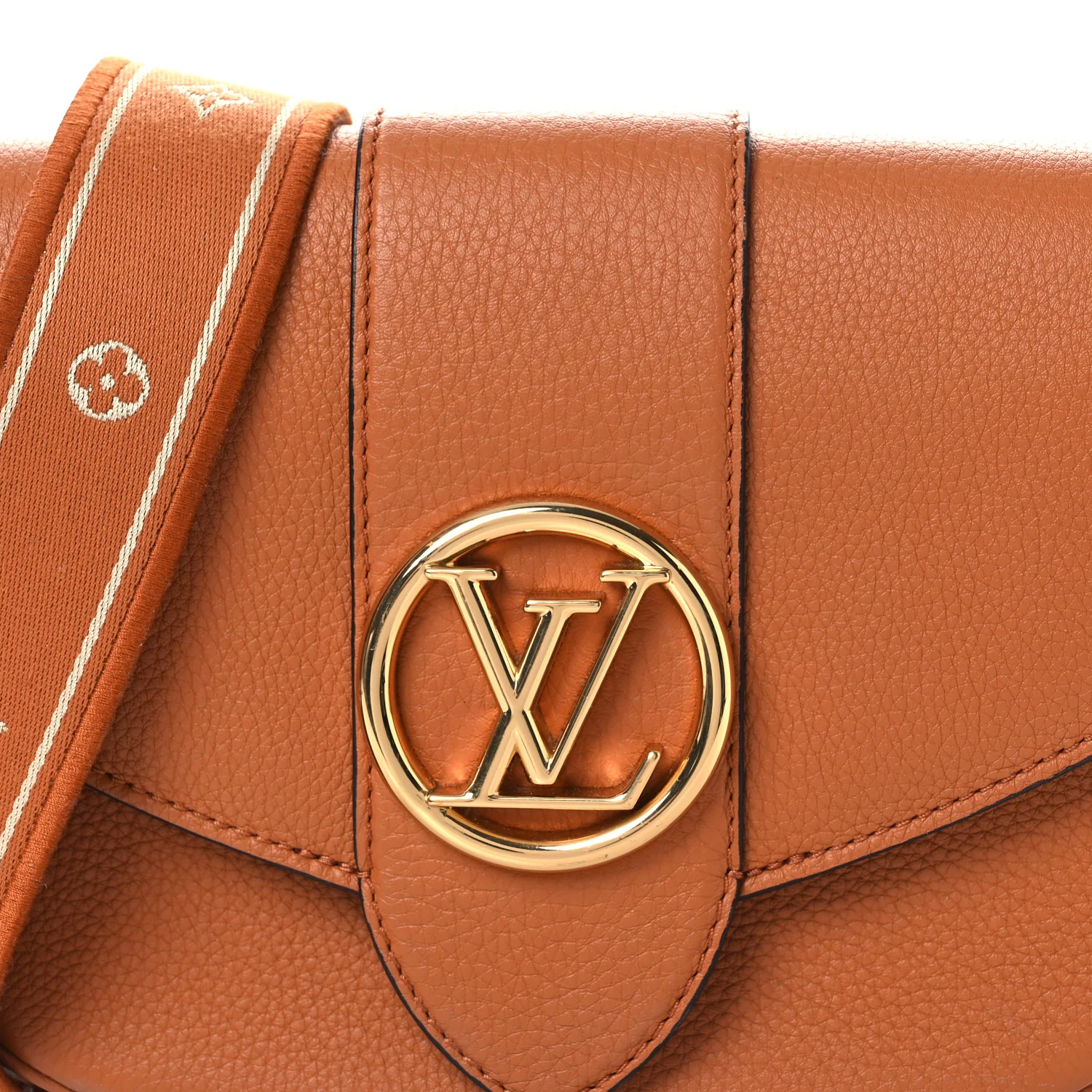 Grained Calfskin LV Pont 9 Soft MM Golden Siena - Image 8