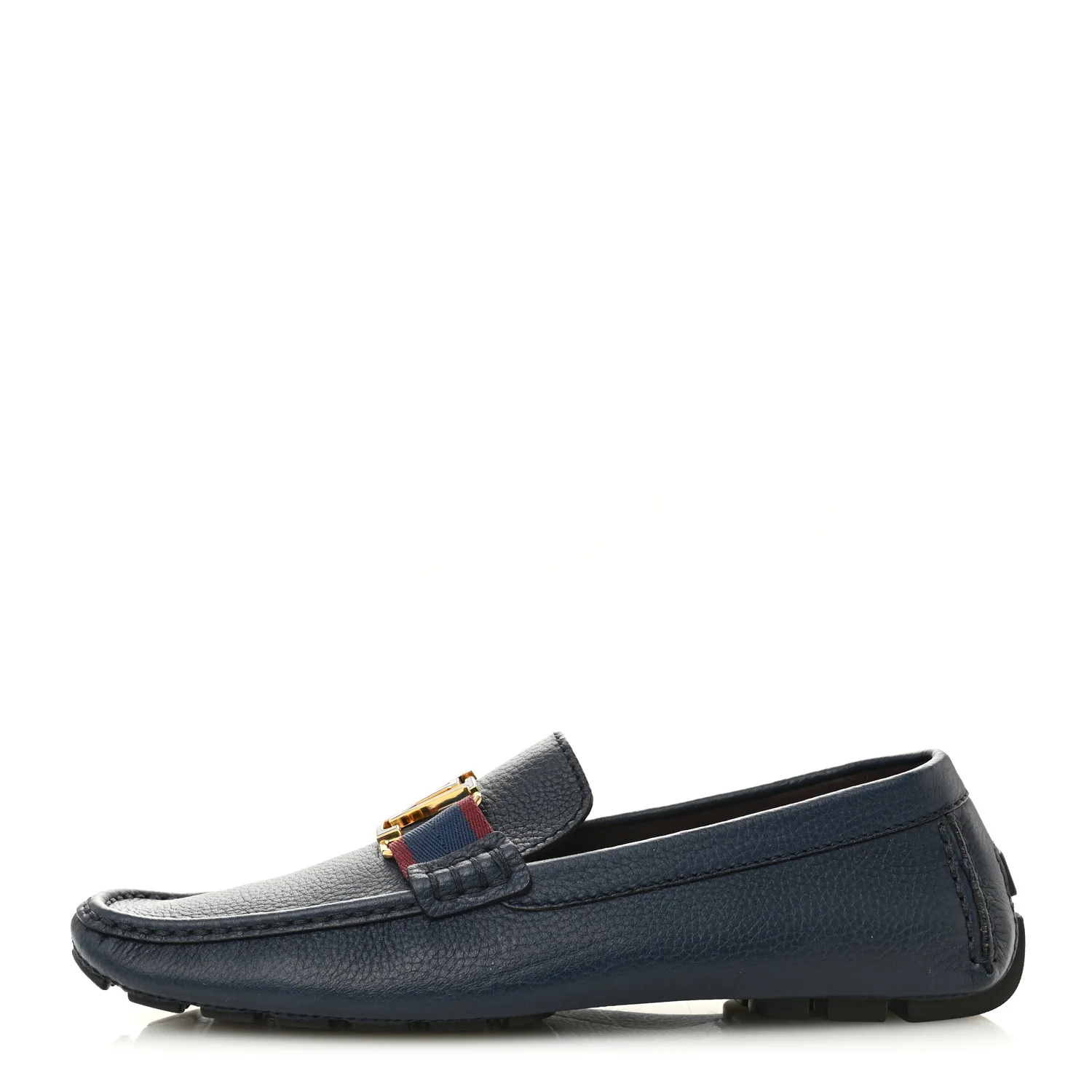 Grained Calfskin Mens Monte Carlo Car Shoe Moccasin Loafers 9 Blue