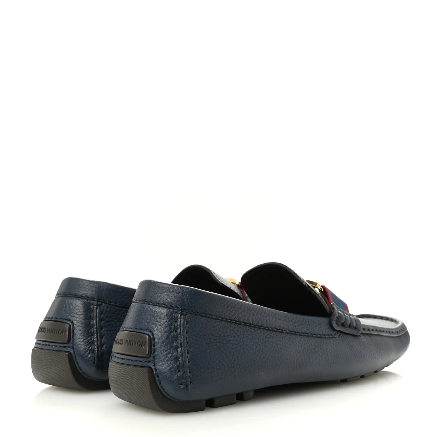 Grained Calfskin Mens Monte Carlo Car Shoe Moccasin Loafers 9 Blue - Image 5