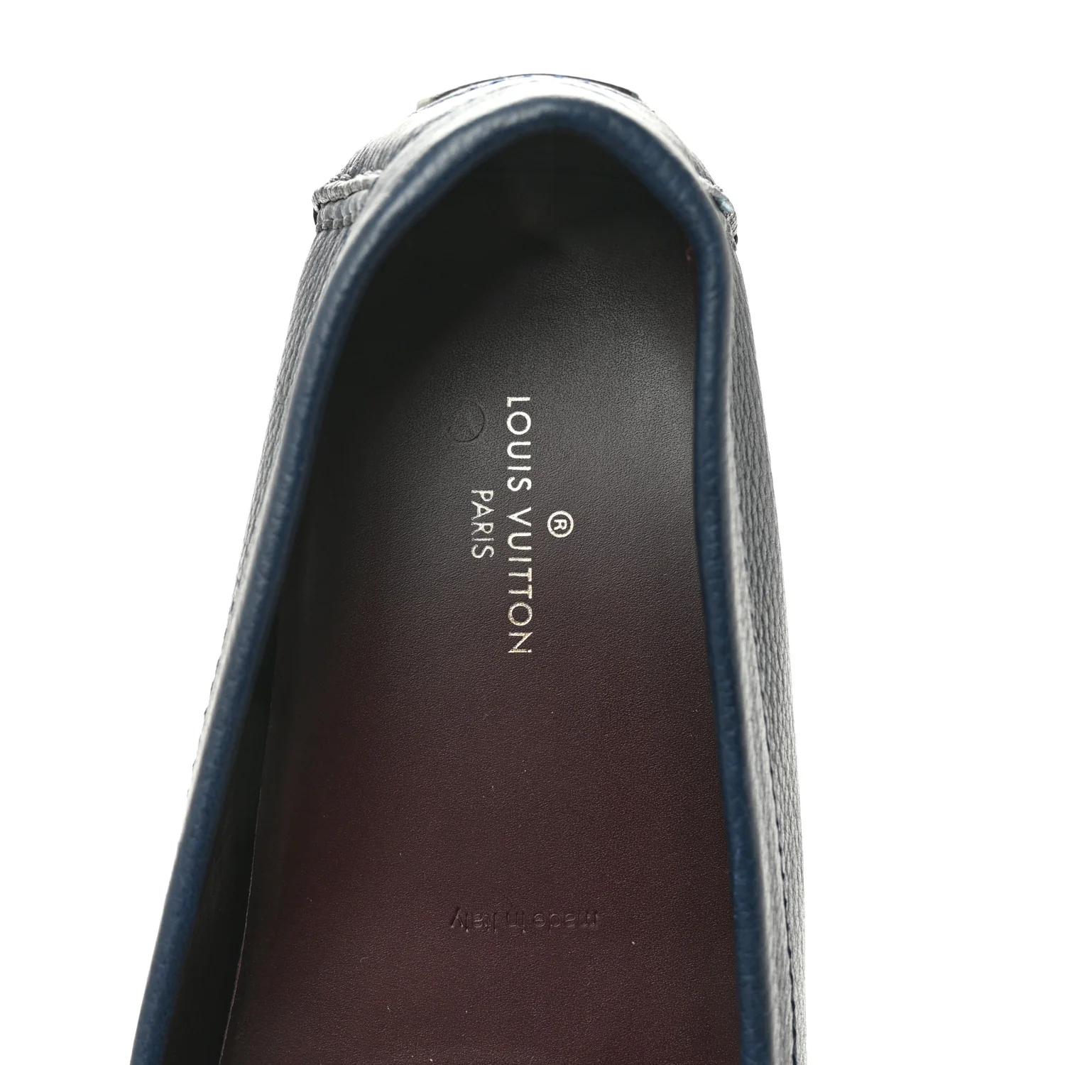 Grained Calfskin Mens Monte Carlo Car Shoe Moccasin Loafers 9 Blue - Image 9