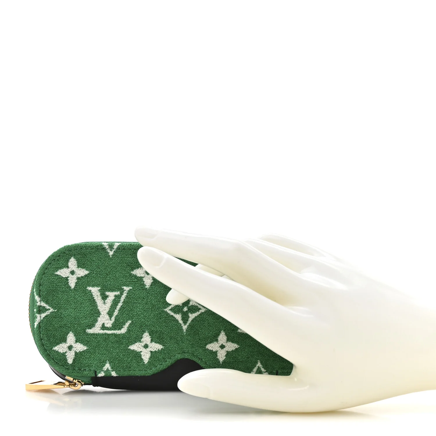 Jacquard Velvet Monogram LV Match Sunglasses Case GM Vert - Image 2