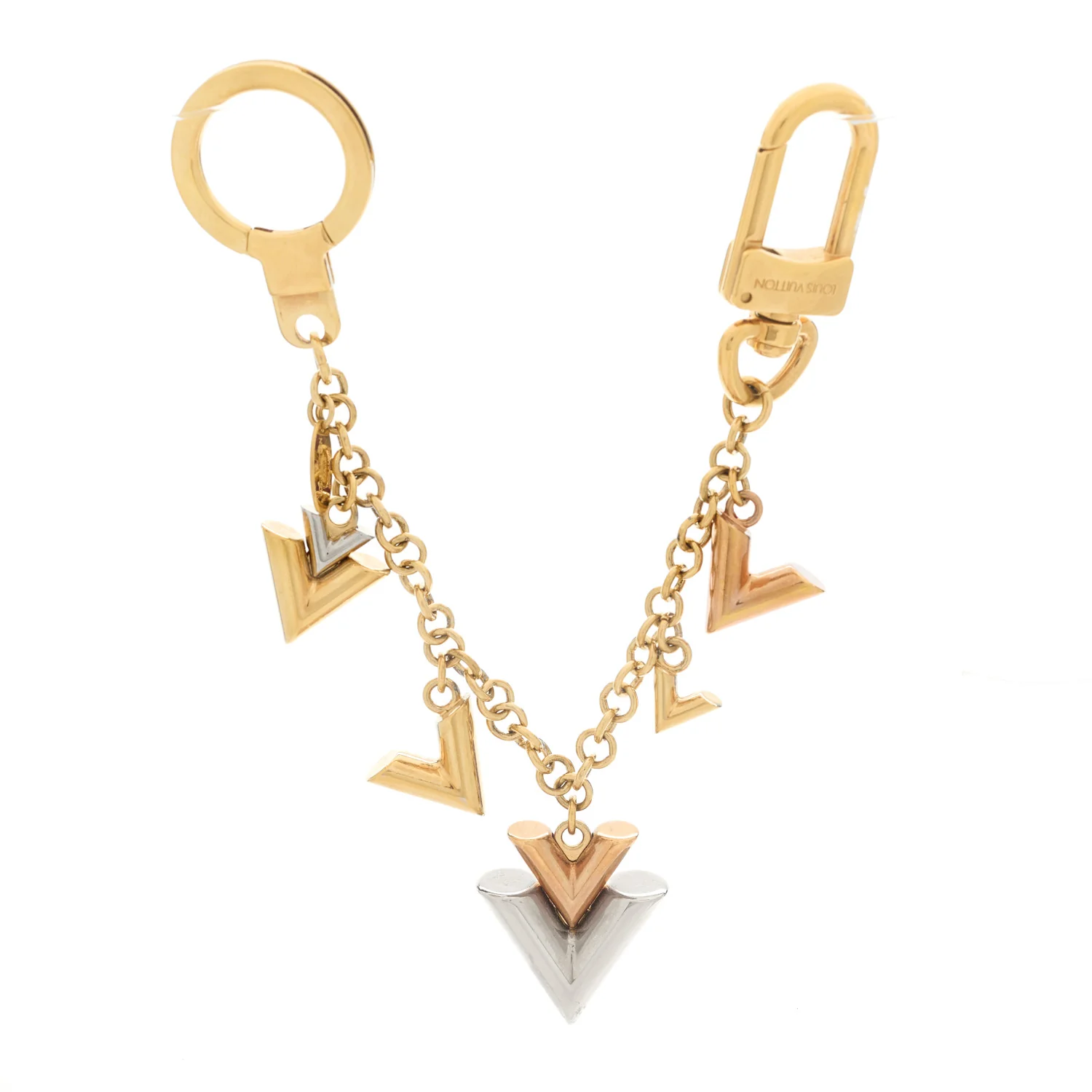 Jingle V Chain Bag Charm Gold - Image 2